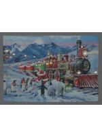 Snowtime Light up Santa Express Tapestry