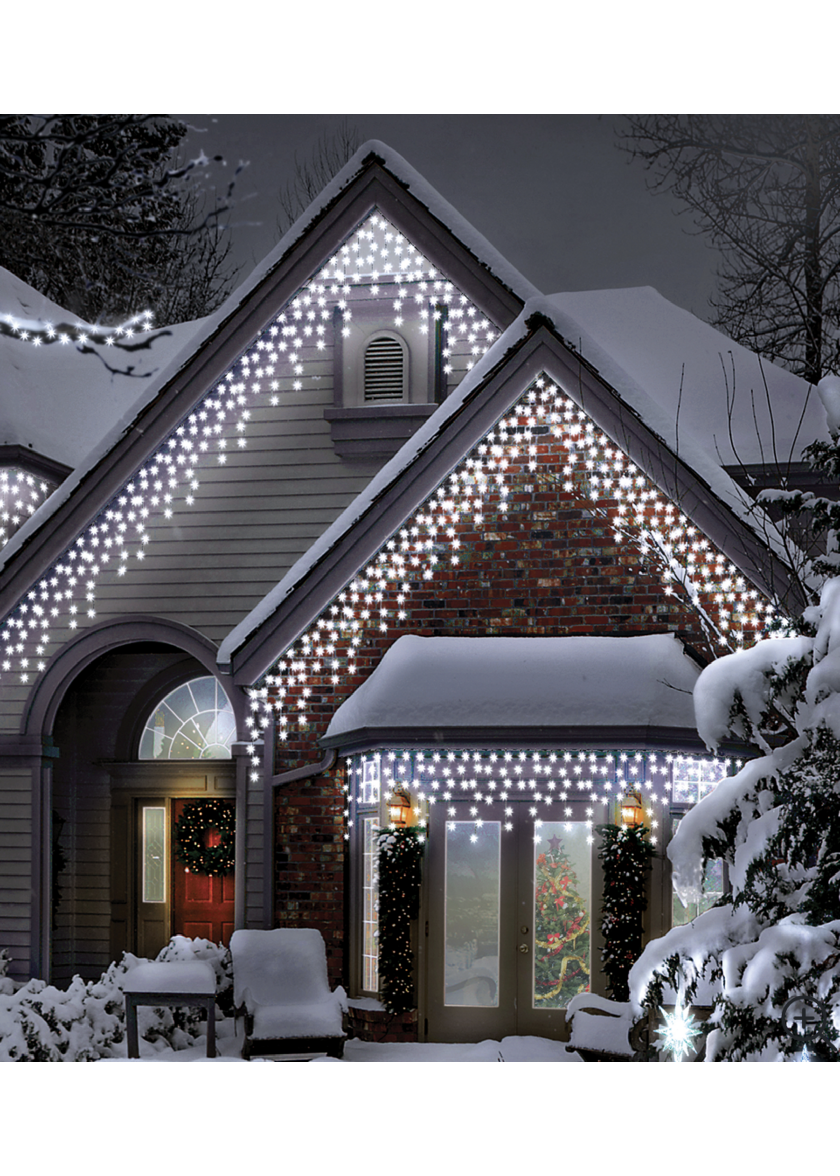 Snowtime 400 White LED Icicle Chasing Lights