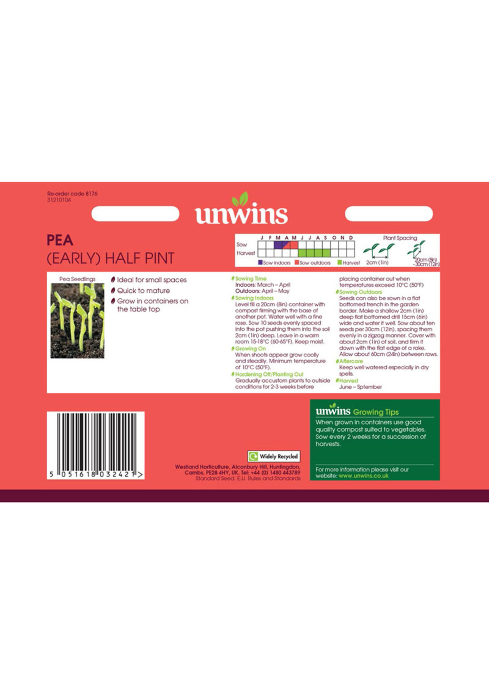 Unwins Pea (Early) - Half Pint Dwarf