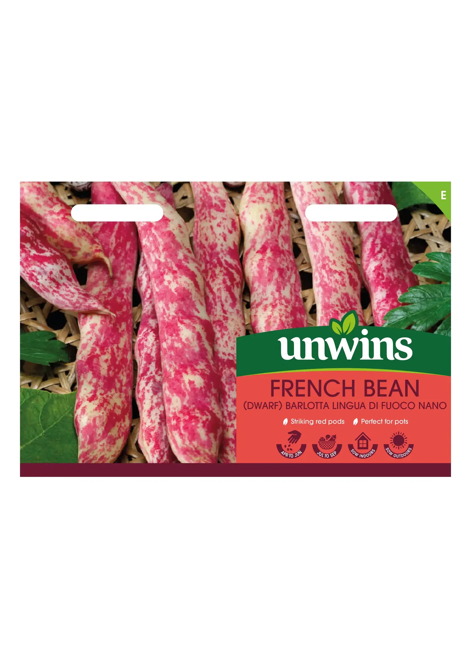 Unwins French Bean (dwarf) Barlotta Lingua Di Fuoco Nano