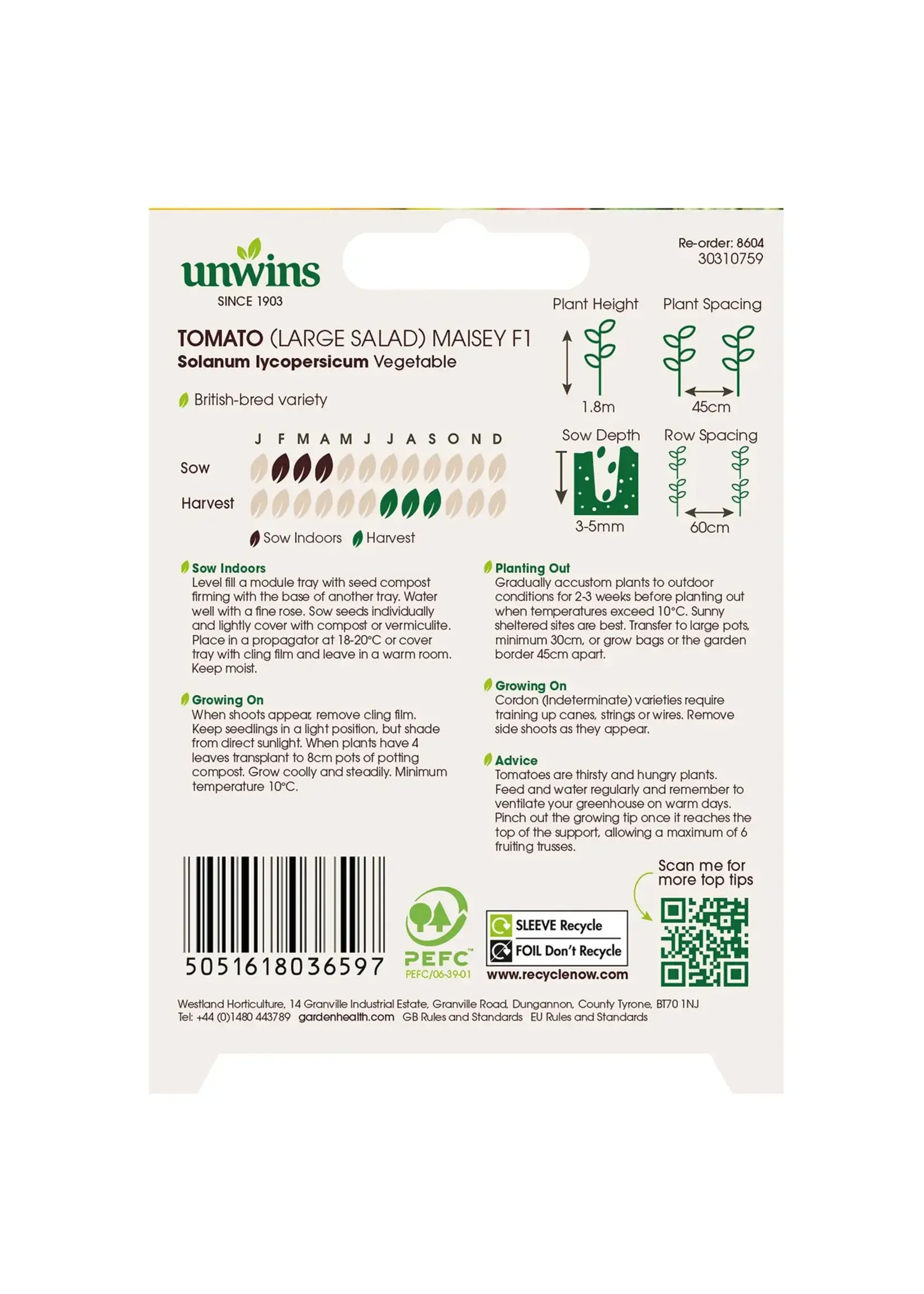 Unwins Tomato - (Salad) Maisey F1