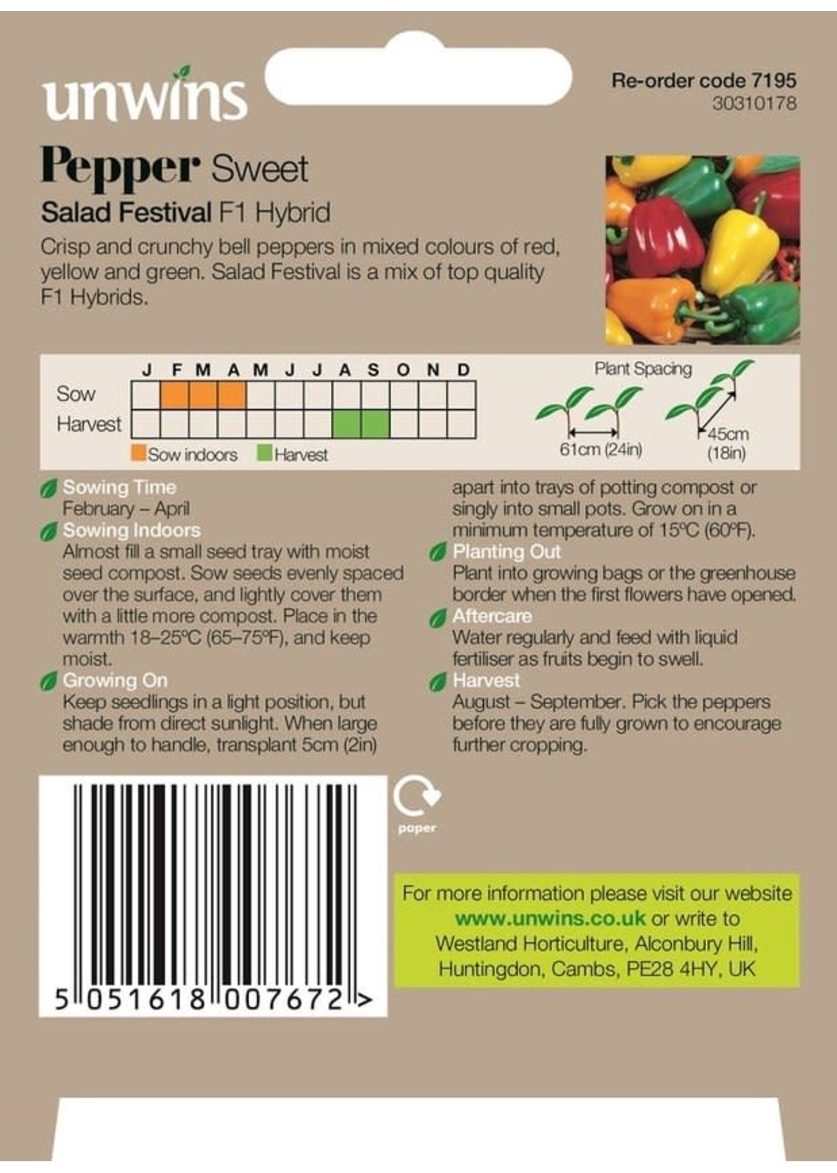 Unwins Pepper (Sweet) - Salad Festival