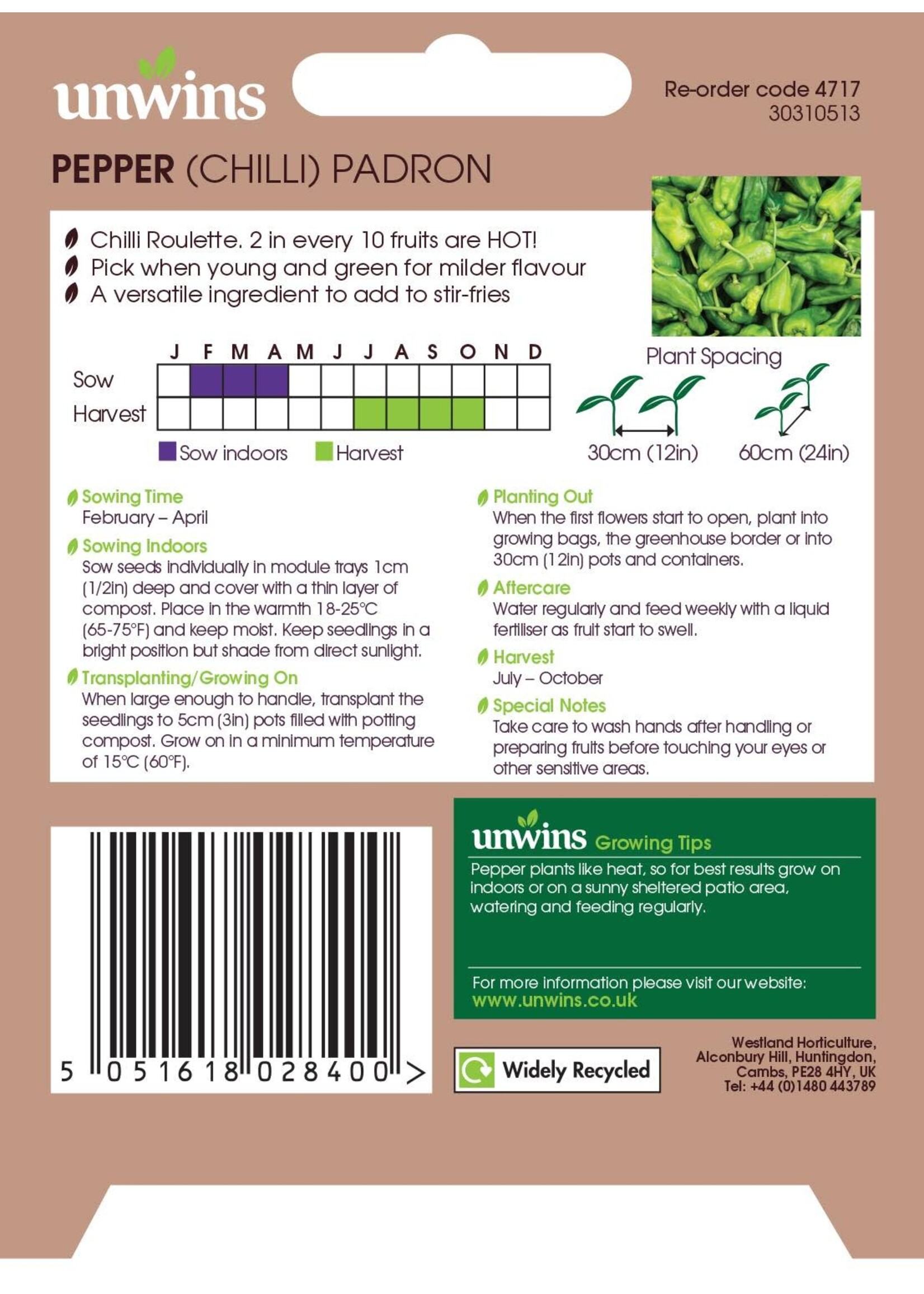 Unwins Pepper - Chilli Padron