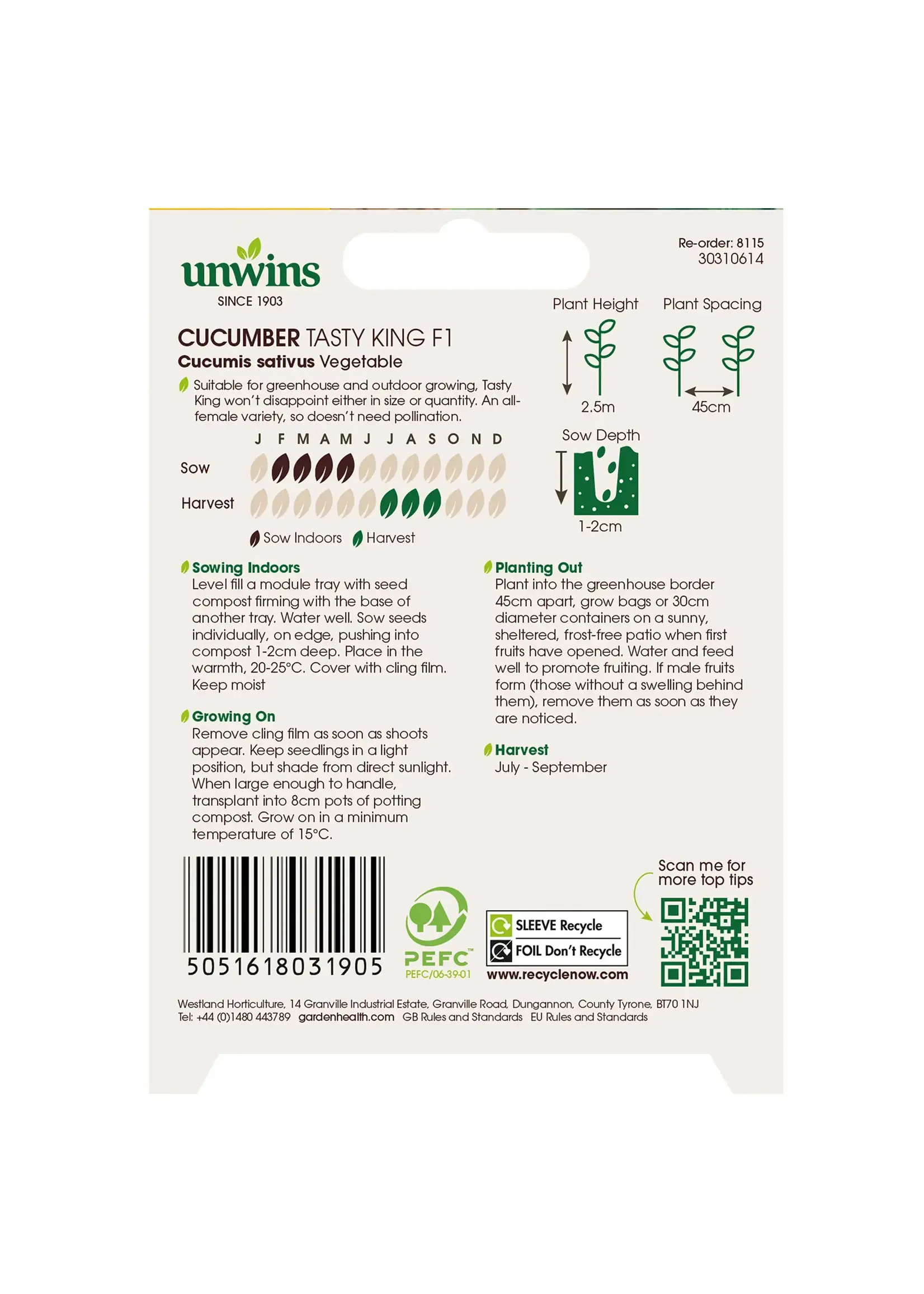 Unwins Cucumber - Tasty King F1