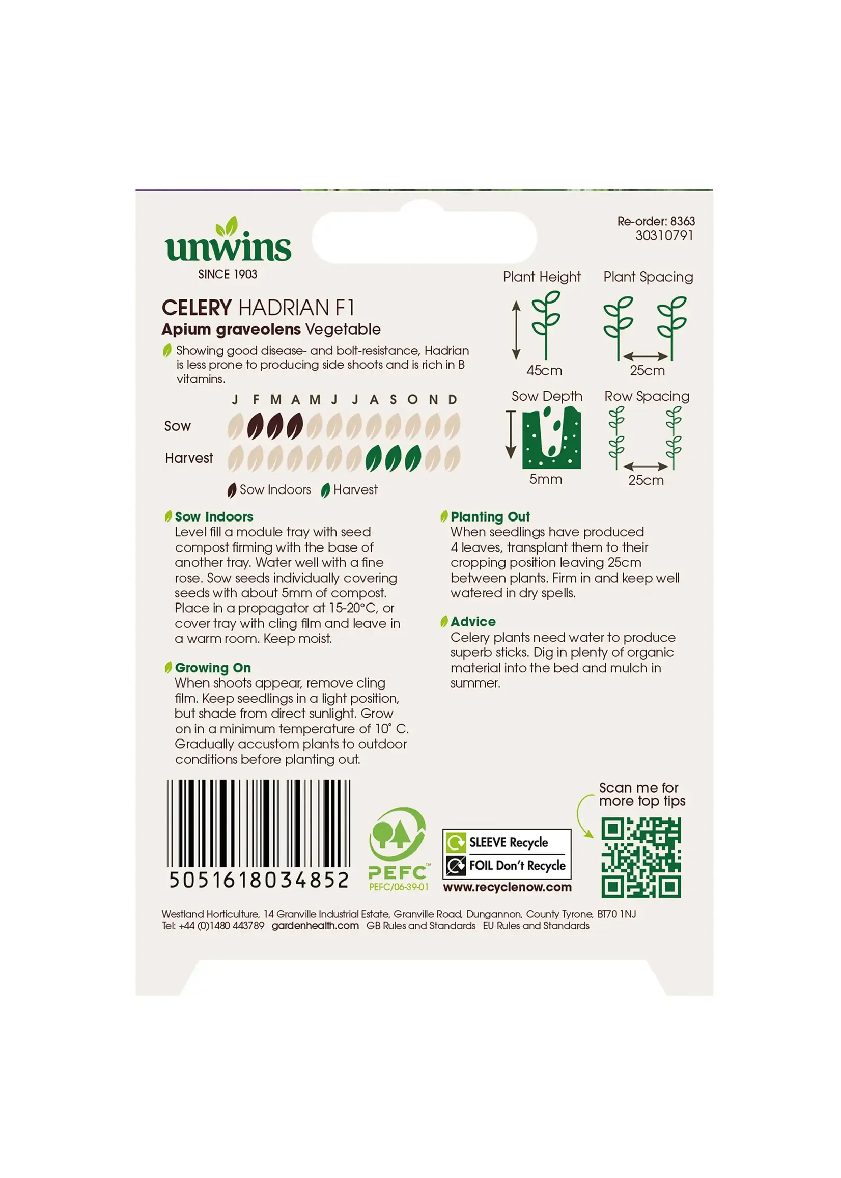 Unwins Celery - Hadrian F1