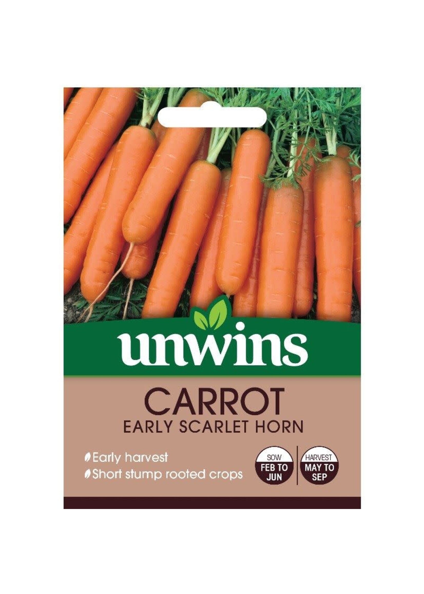 Unwins Carrot - Early Scarlet Horn