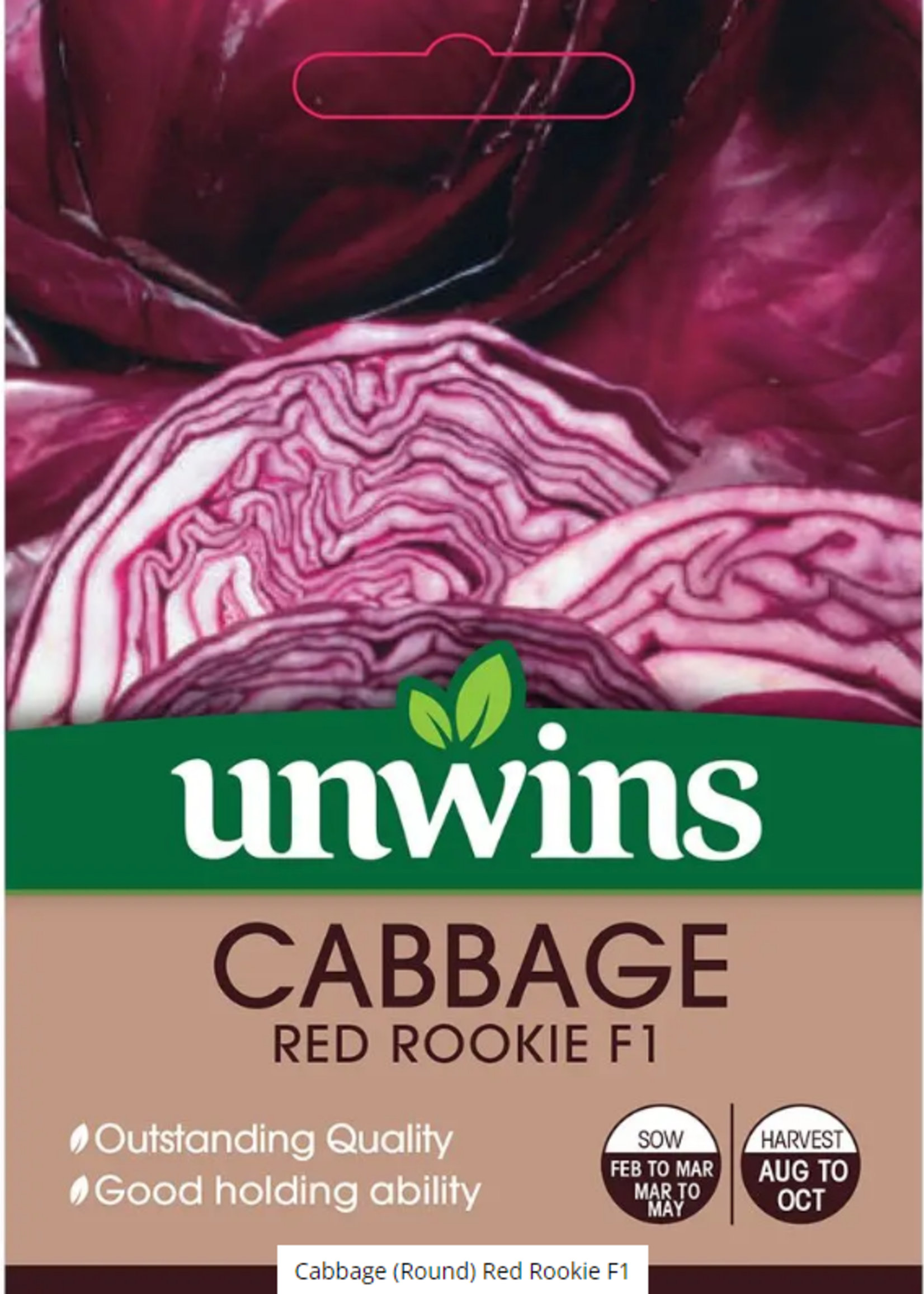 Unwins Cabbage - Red Rookie