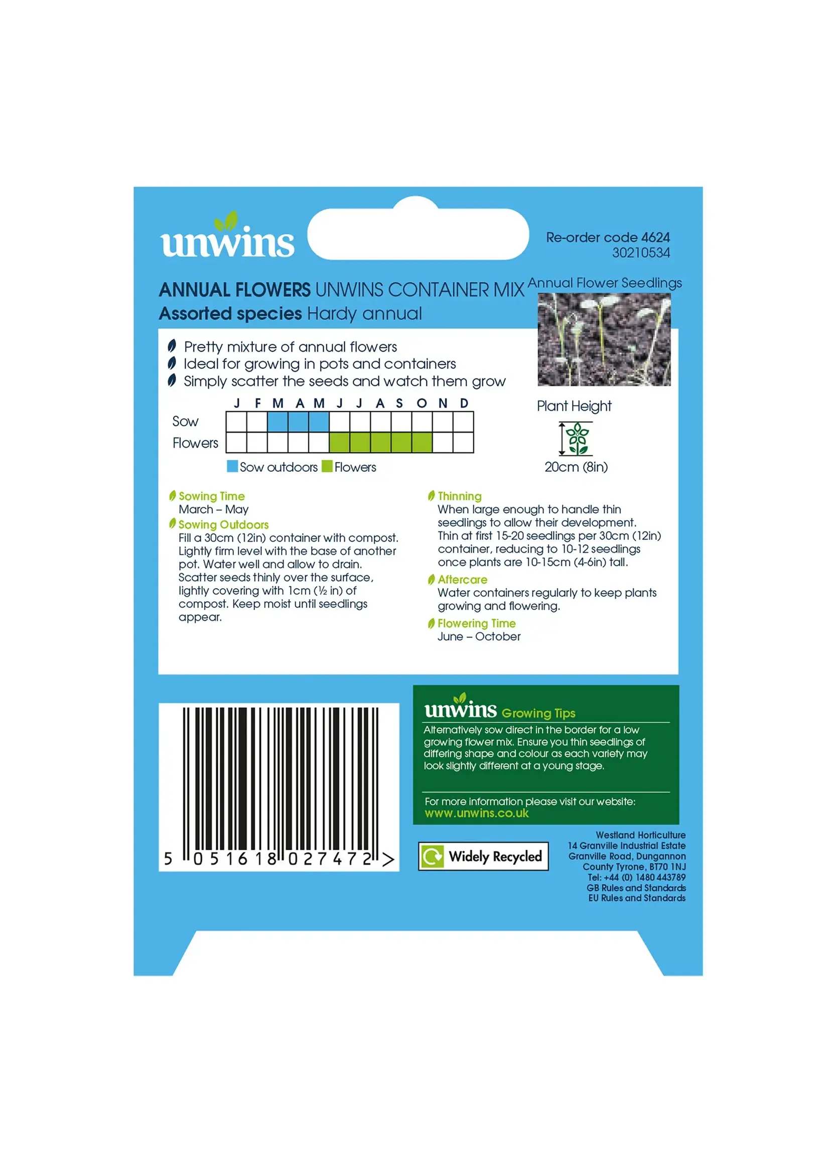 Unwins Annual Flowers - Unwins Container Mix