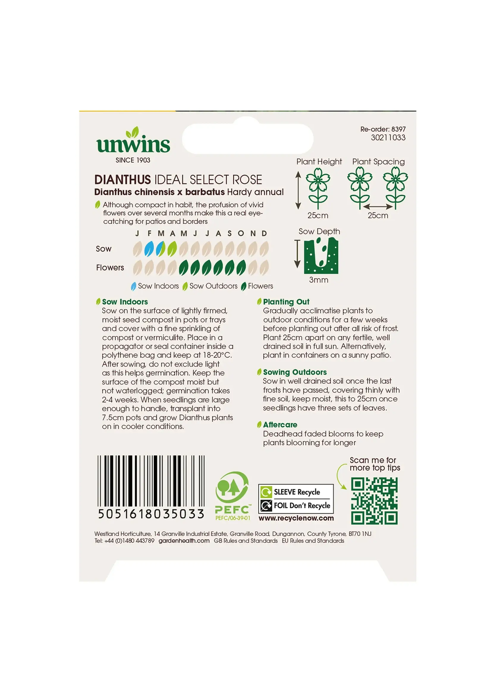 Unwins Dianthus - Ideal Select Rose