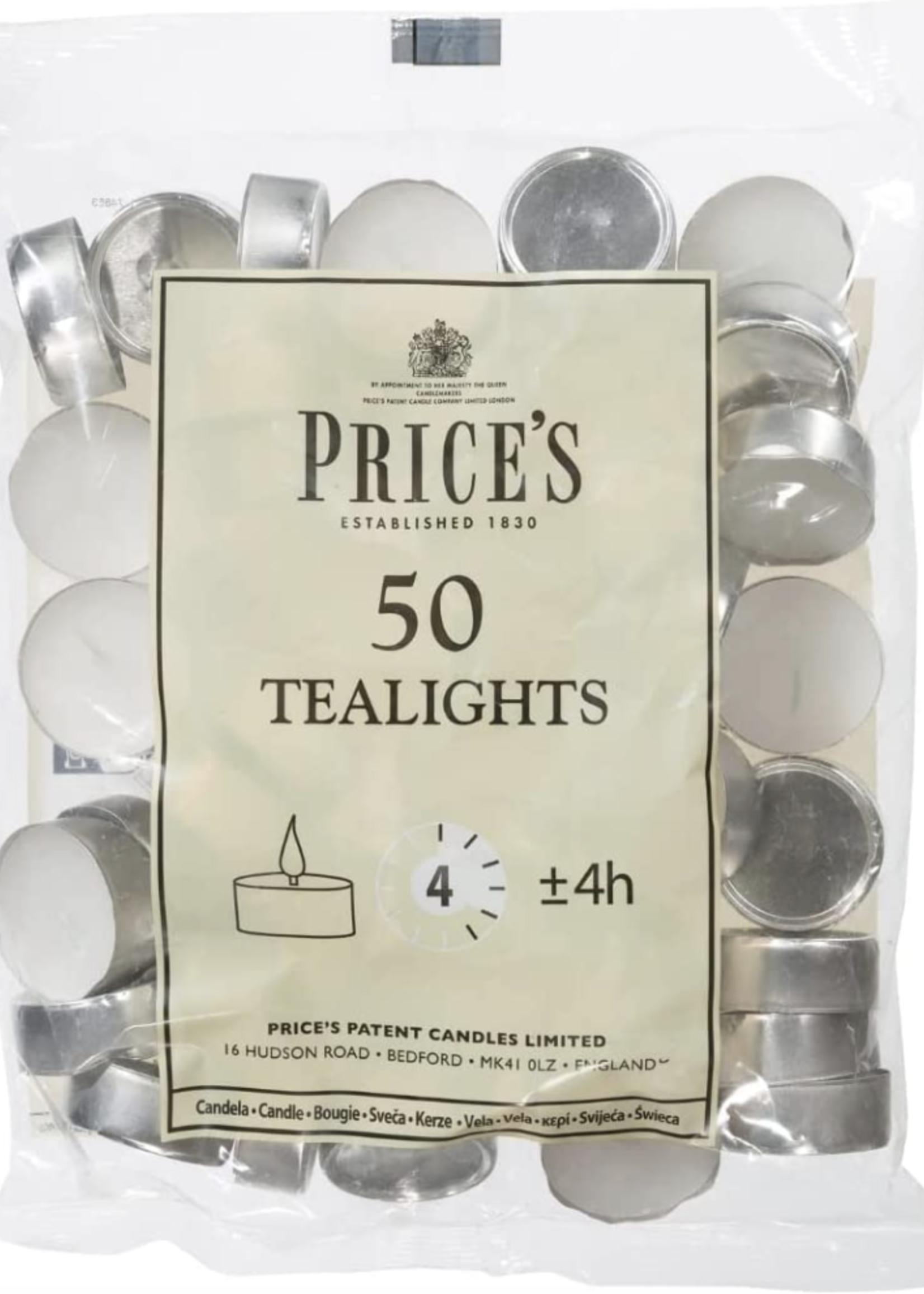 Price's Candles Price's 50 White Tealights 4 hours