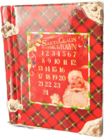 Christmas Red Tartan Dolomite Planter 10x5.5x13cm