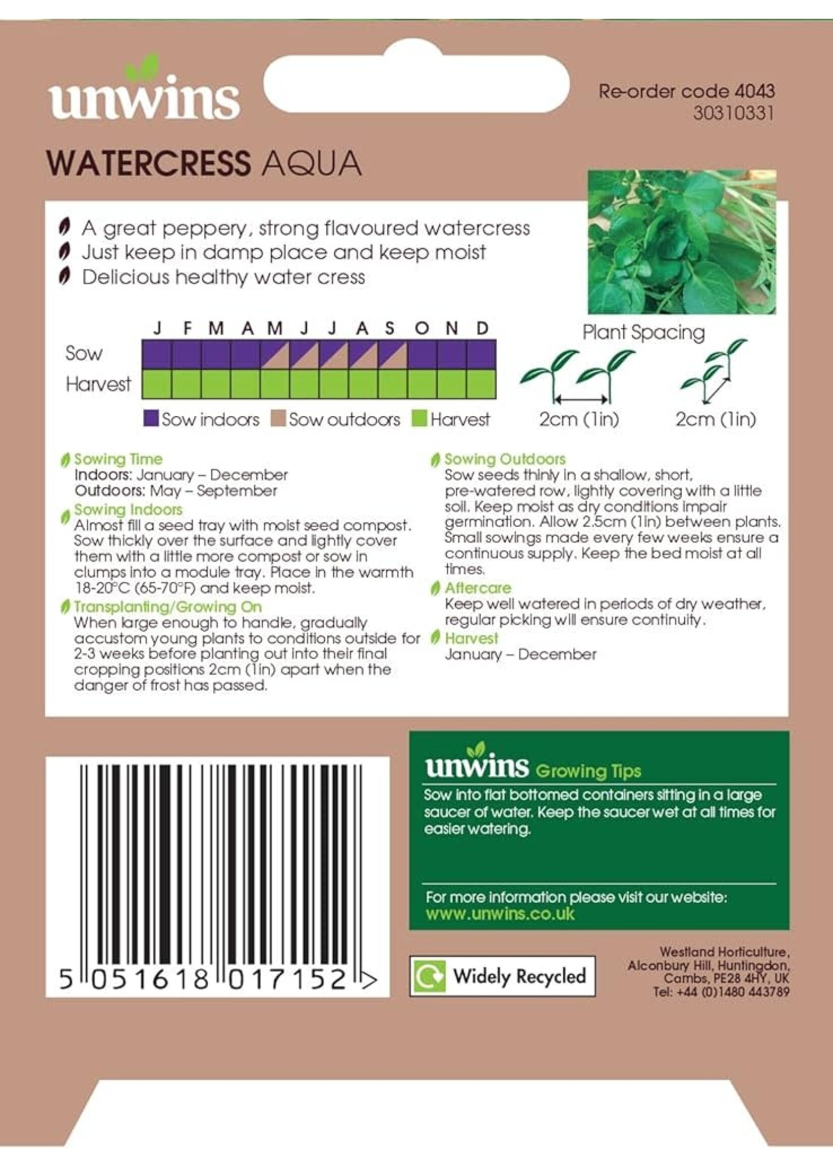 Unwins Watercress - Aqua