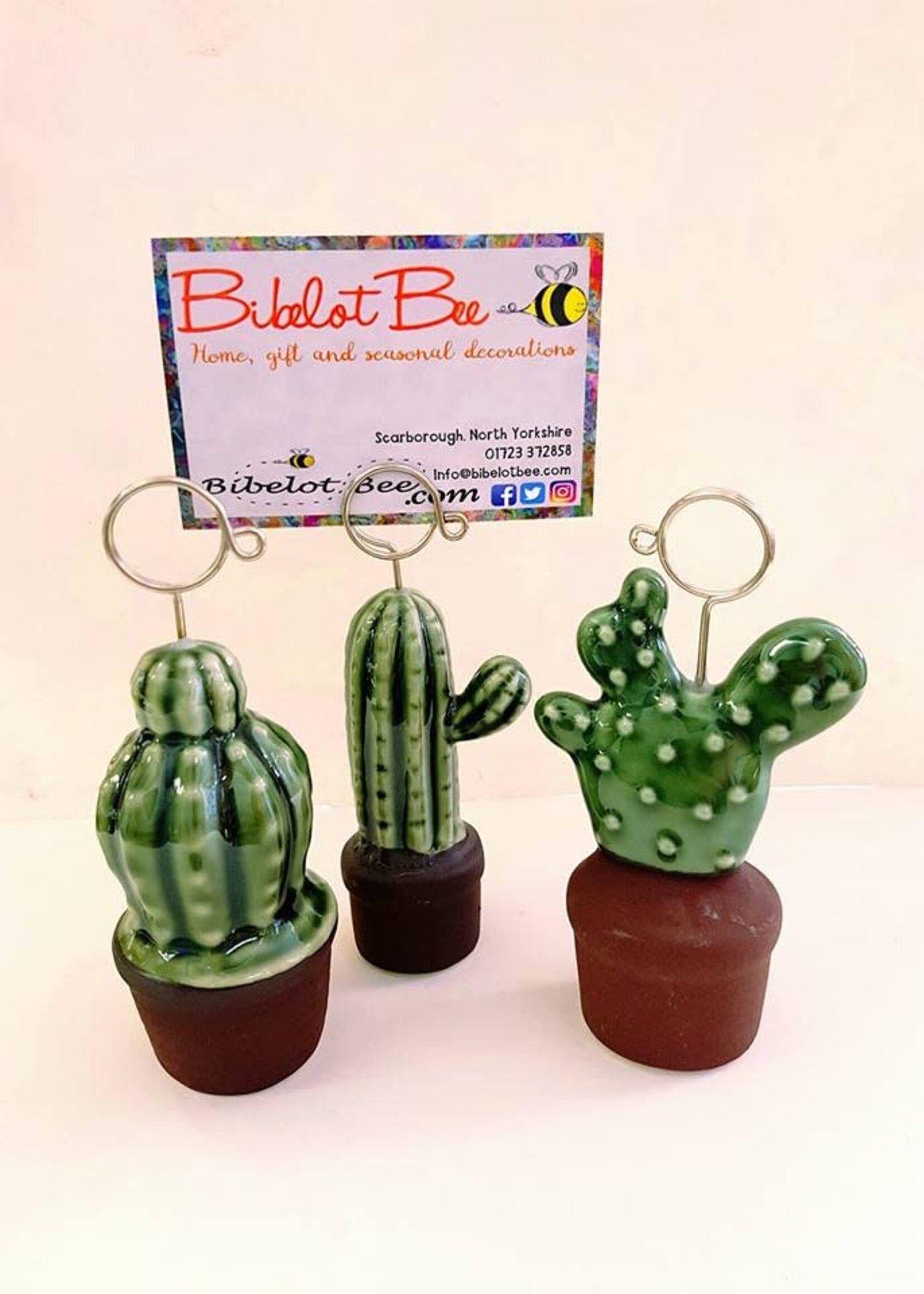 Kaemingk Table Place Name Holders Cactus Style - Round