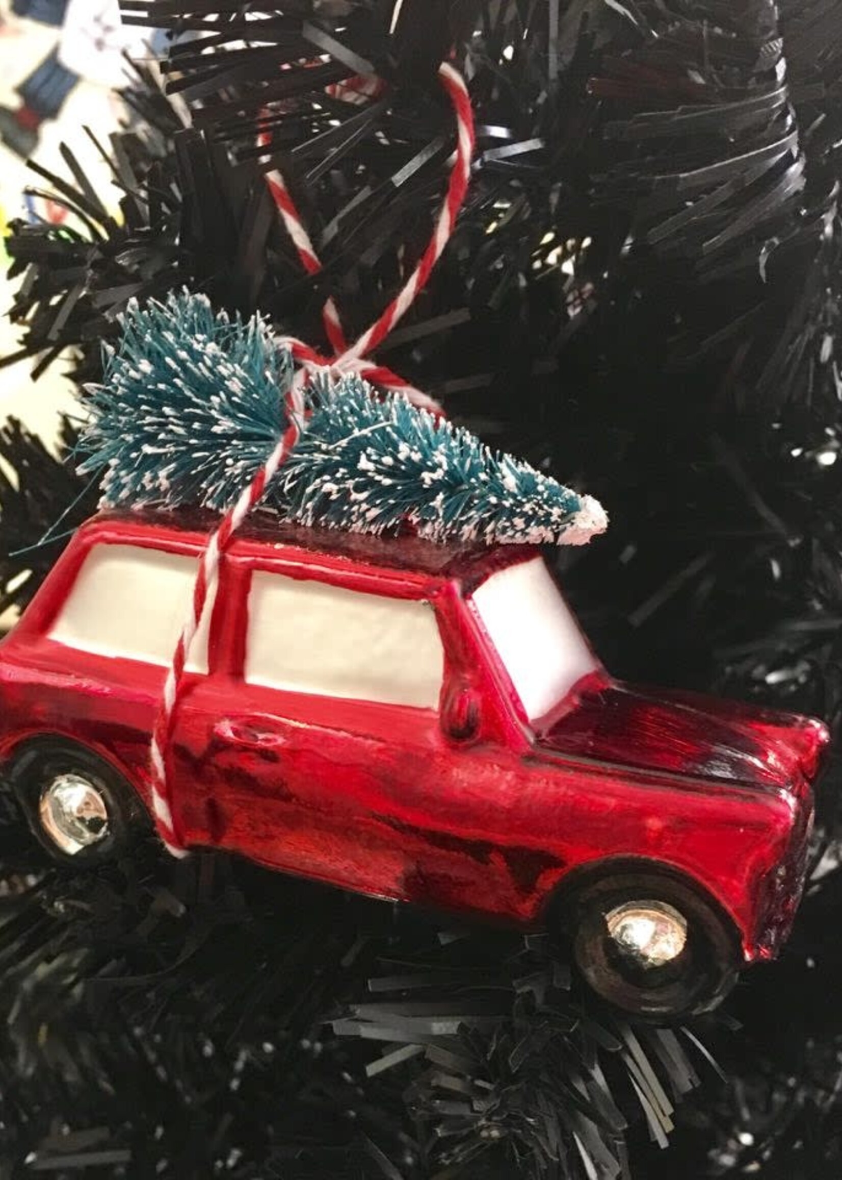 Decoris Red Car With Tree Hanging