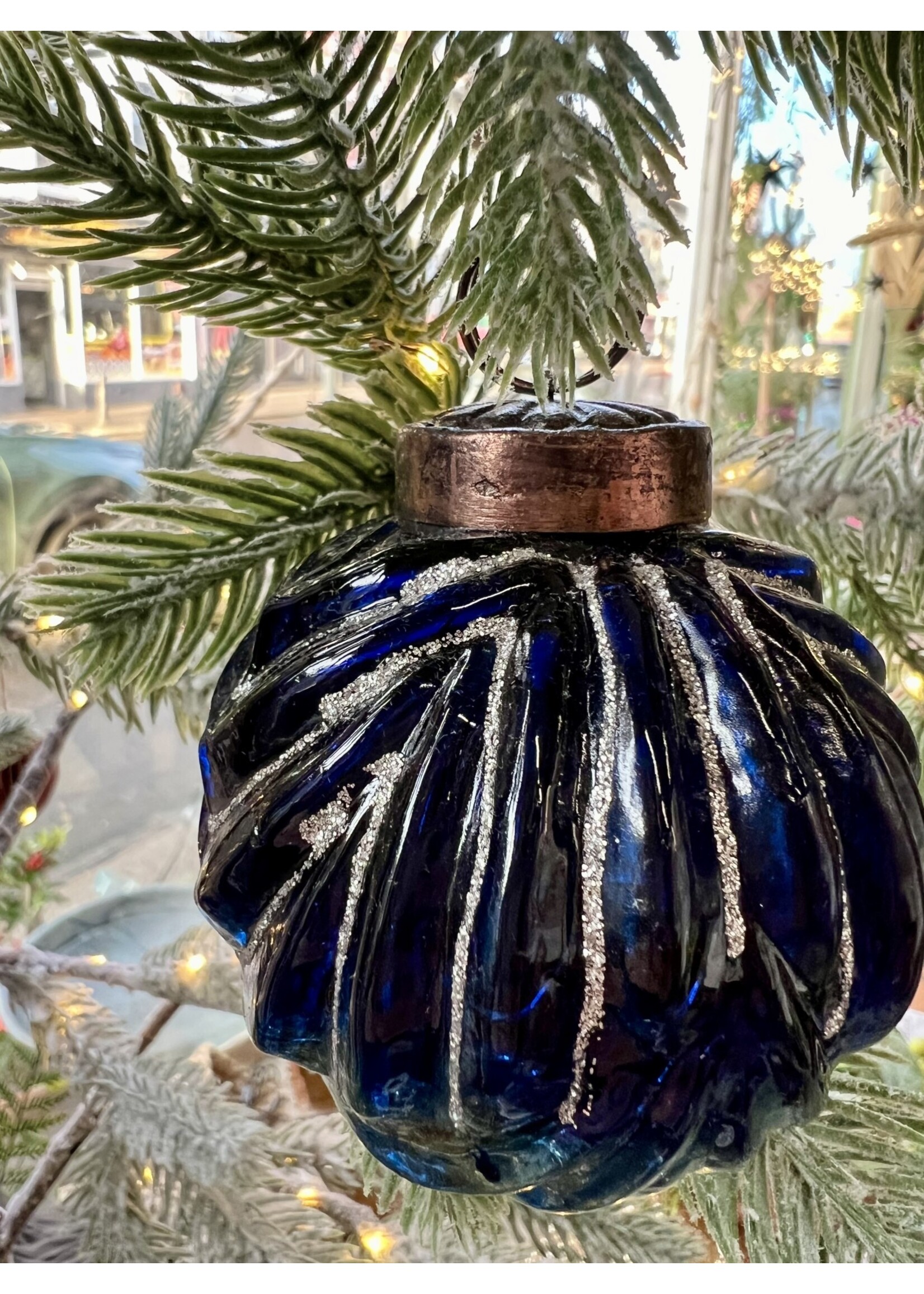 Decoris Blue Glitter Bauble
