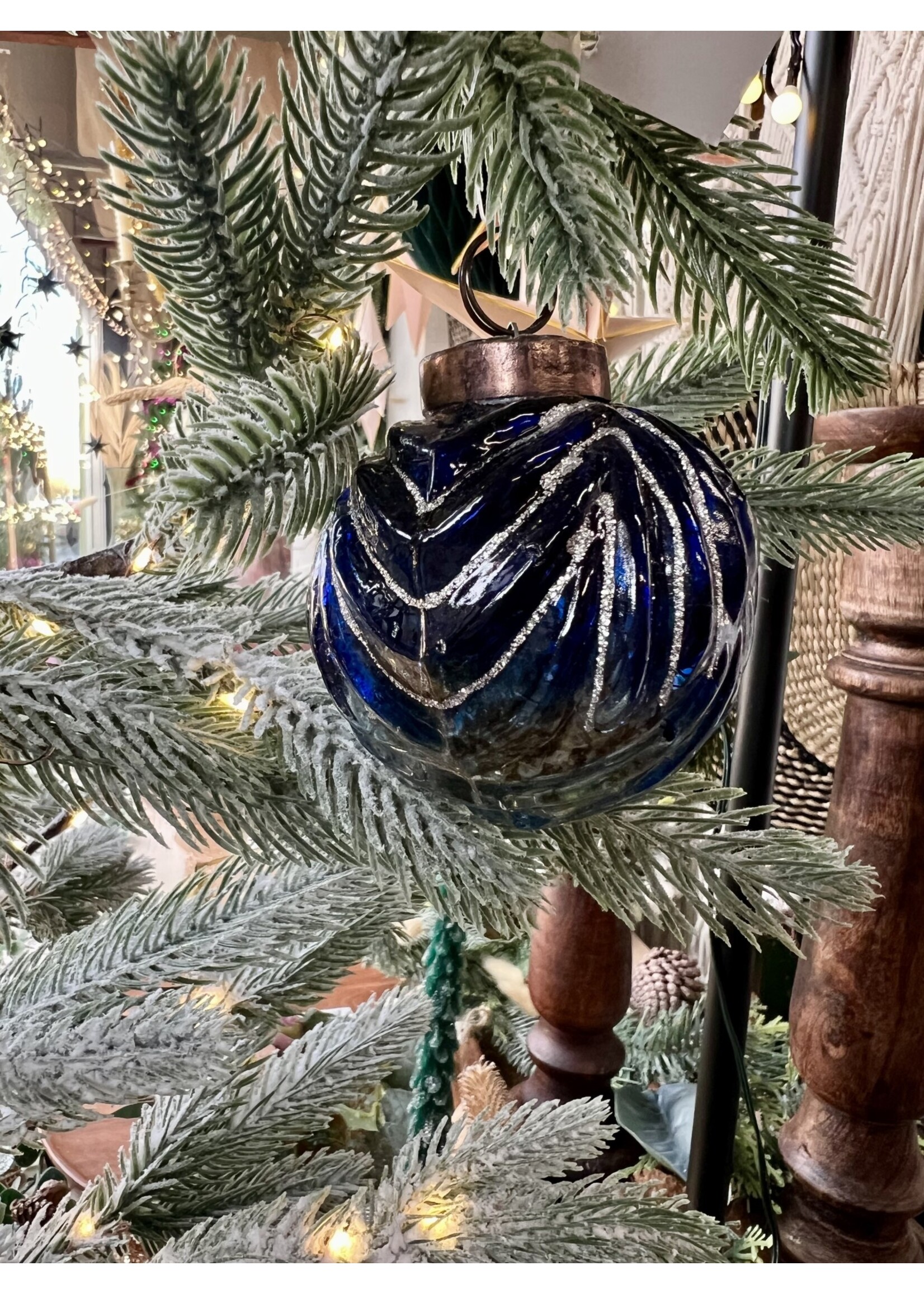 Decoris Blue Glitter Bauble