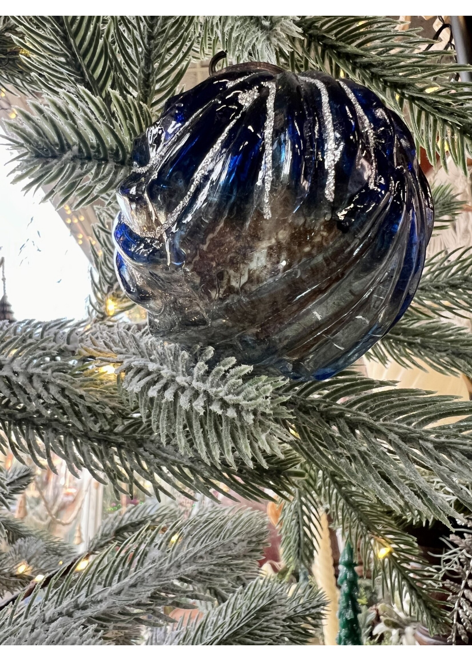 Decoris Blue Glitter Bauble