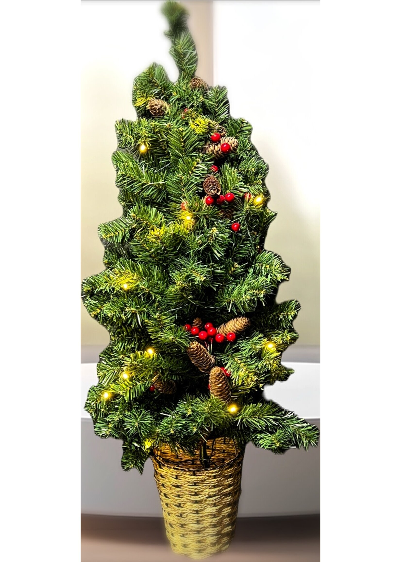 Premier Pre Lit Half Wall Mounted Tree 90cm