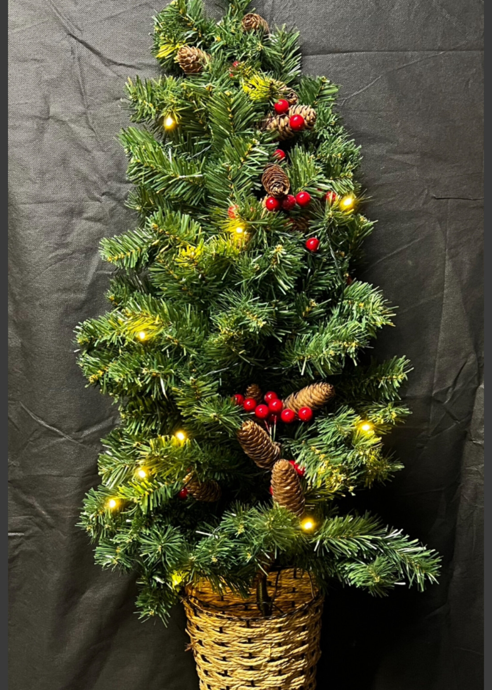 Premier Pre Lit Half Wall Mounted Tree 90cm