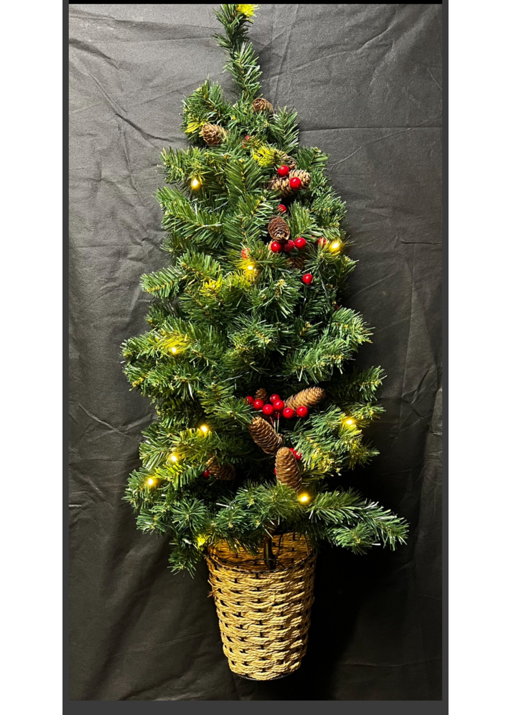 Premier Pre Lit Half Wall Mounted Tree 90cm