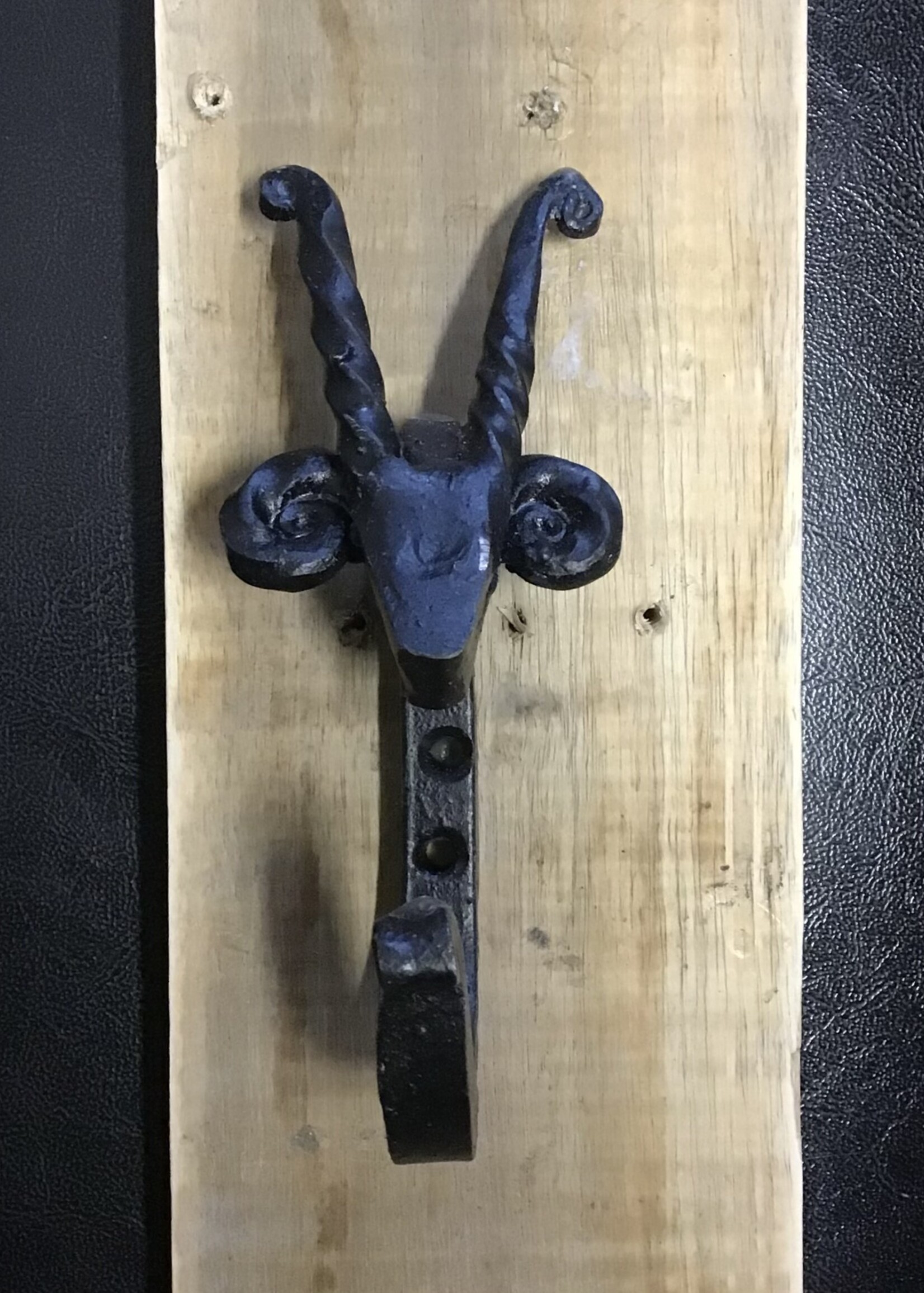 Cast Iron 'Gazelle' Scroll Hook Black Waxed