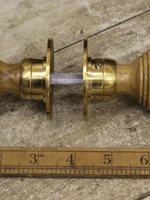 Cottingham Collection New Door knob Set Beehive Light Teak & Brass 2" / 50mm