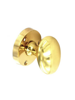 Securit Victorian Brass Oval Mortice Knobs (Pair) 65mm S2221