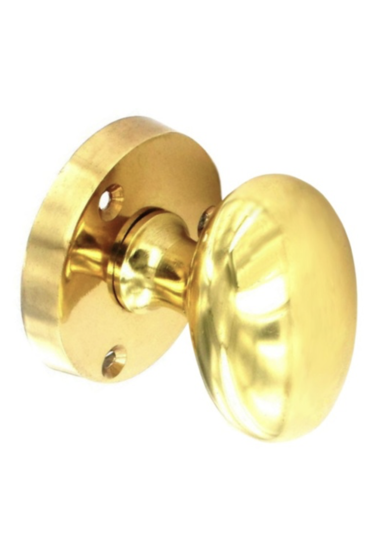 Securit Victorian Brass Oval Mortice Knobs (Pair) 65mm