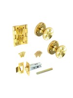 Securit Brass Door Kit - Knobs, Hinges and Latch