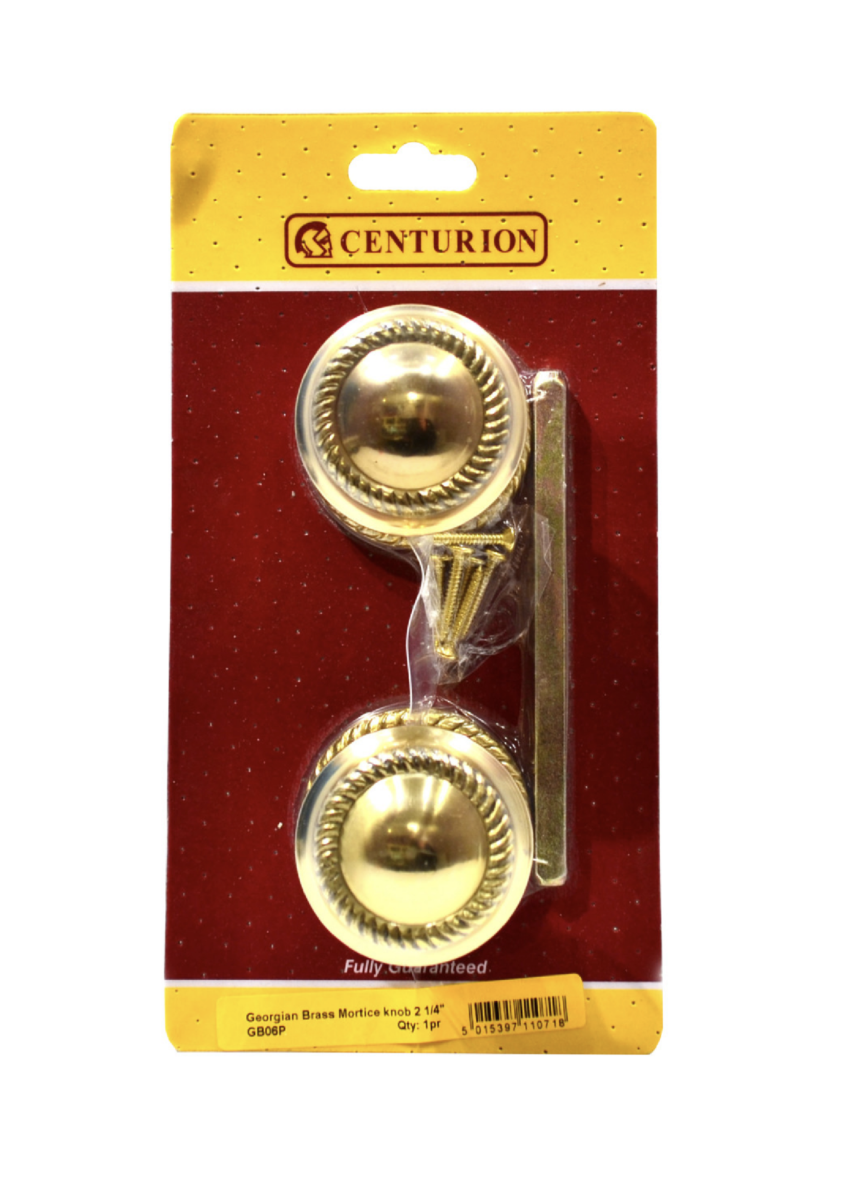 Centurion Solid Brass Georgian Mortice Knob Set 60mm