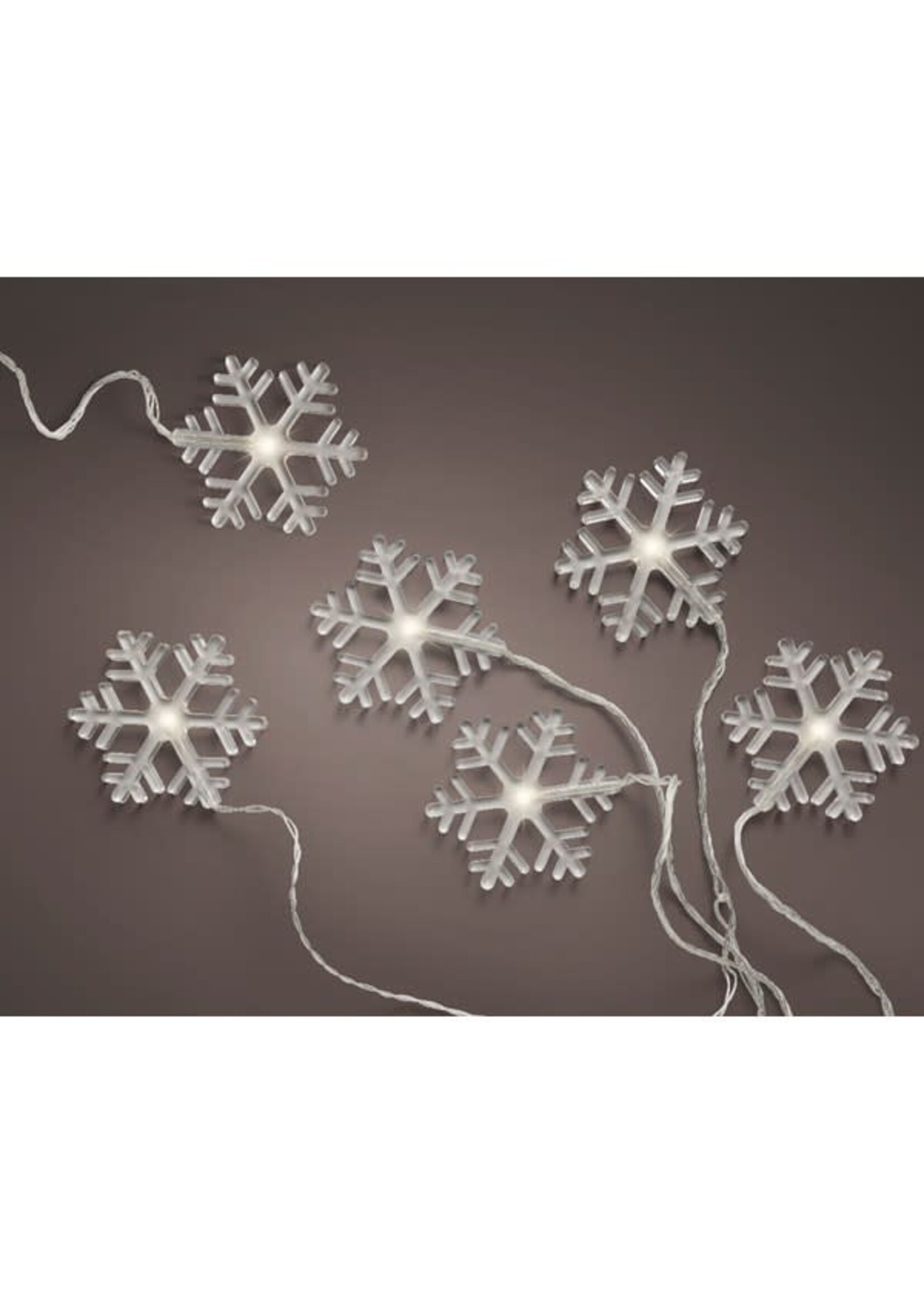 Lumineo Snow Flake 8 LED Warm White Battery Lighting with timer