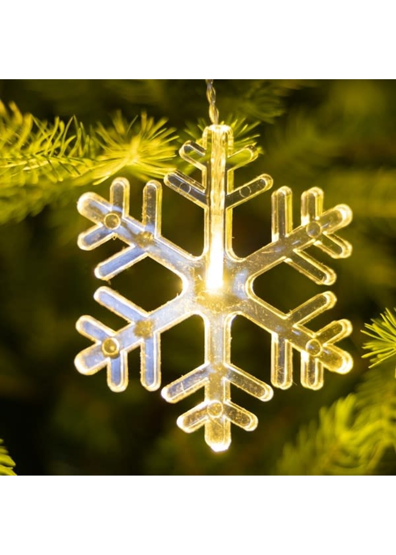 Lumineo Snow Flake 8 LED Warm White Battery Lighting with timer