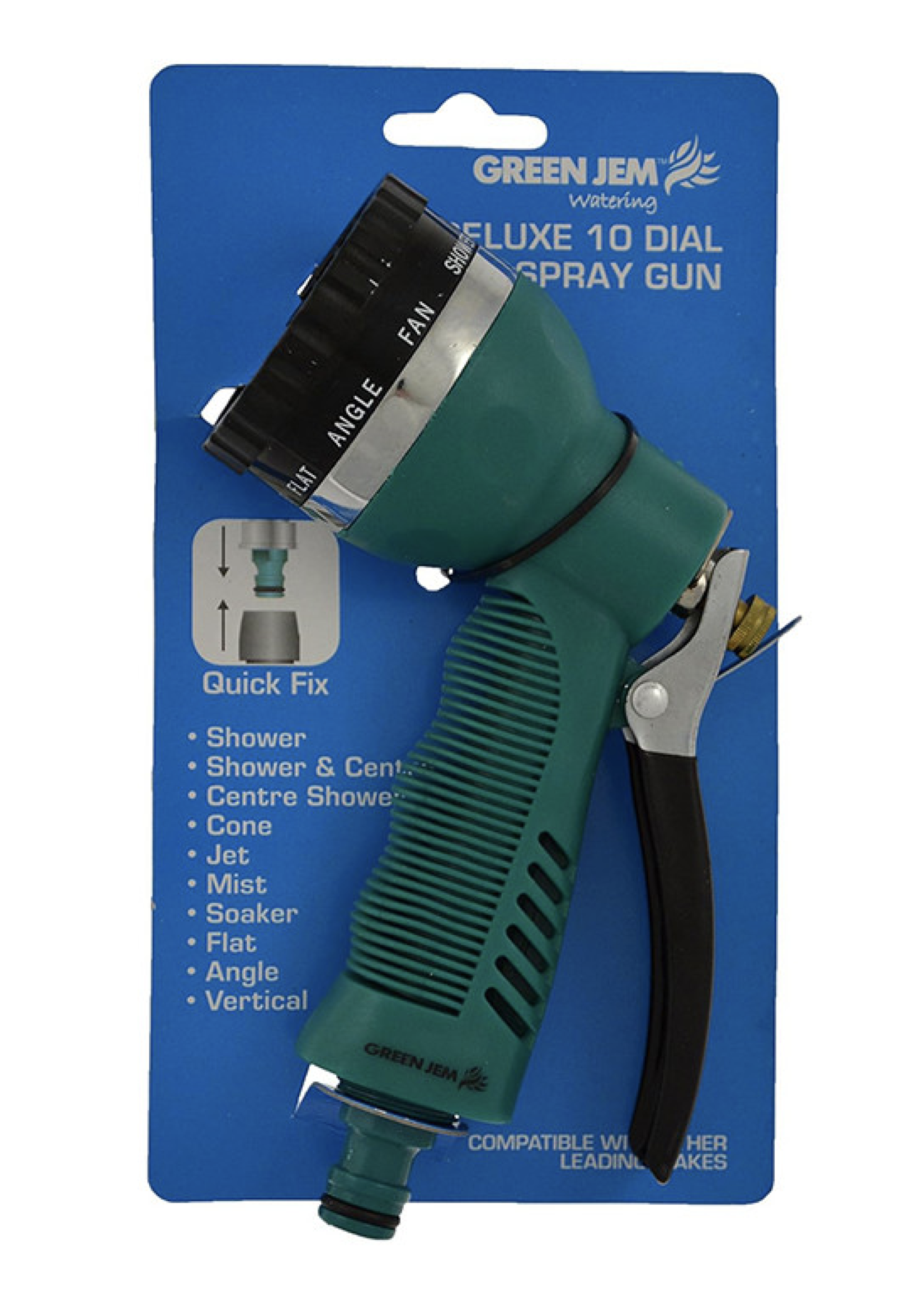 Green Jem Hose Spray Gun Deluxe 10  Dial