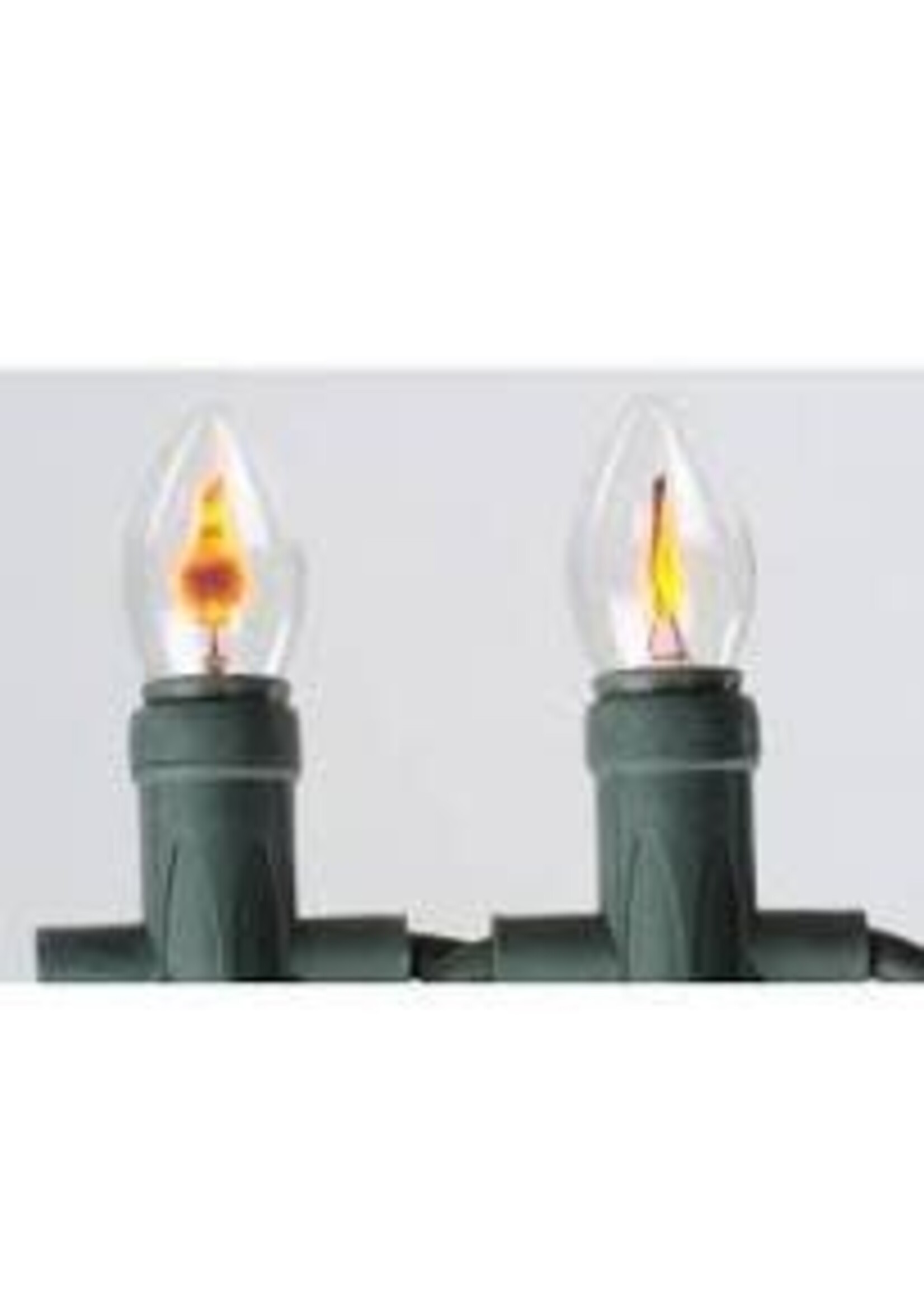 Flame Lights with green cable indoor and Outdoor 10 lights 4 metres