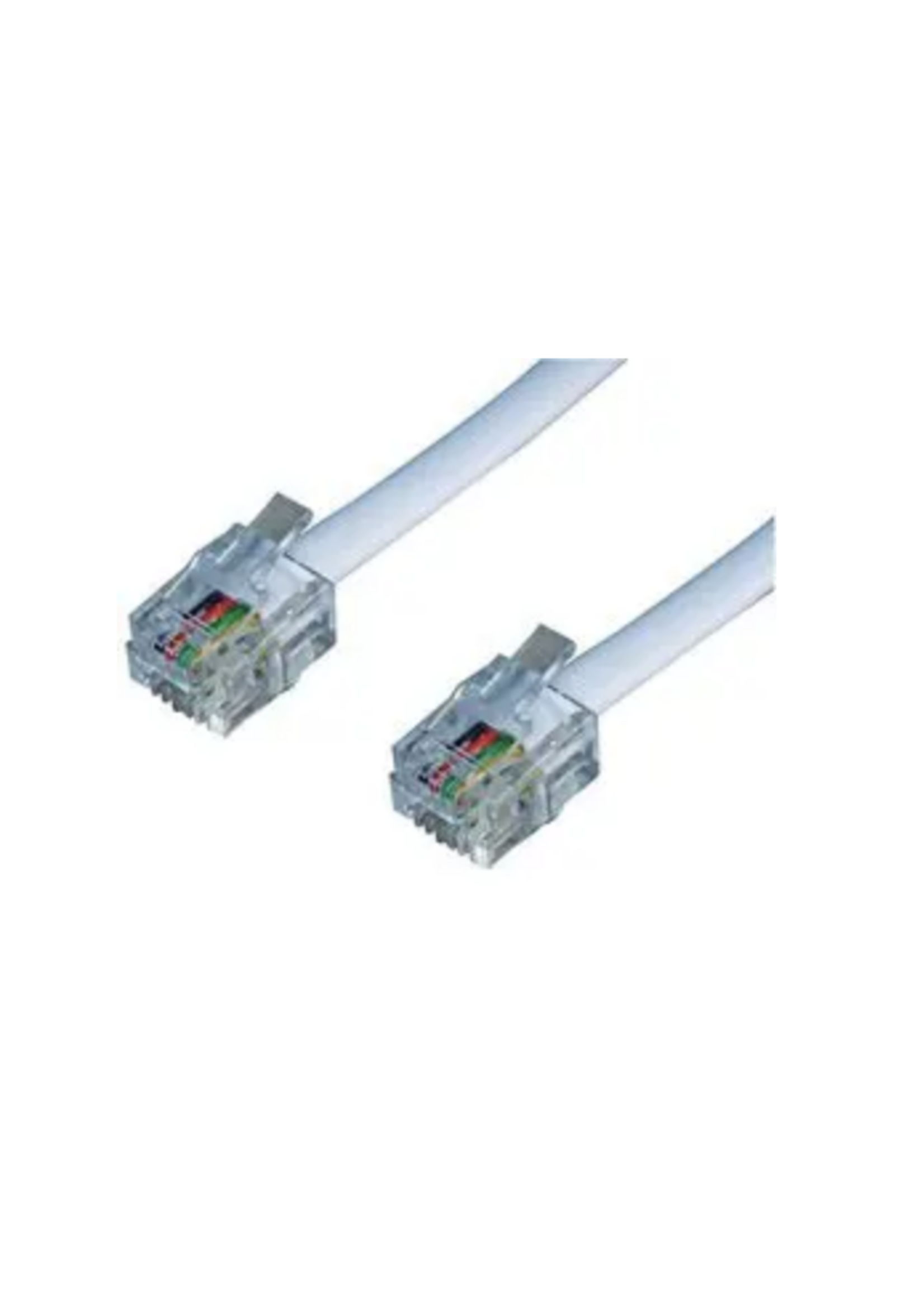 Modem Lead RJ11 Plug to RJ11 Plug White (L)3m