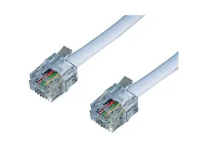 Modem Rj11 Modem Lead RJ11 Plug to RJ11 Plug White (L)3m - Clock’s Home and Garden