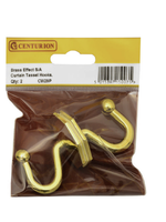 Centurion Brass Effect Self Adhesive Hook 40mm  x2