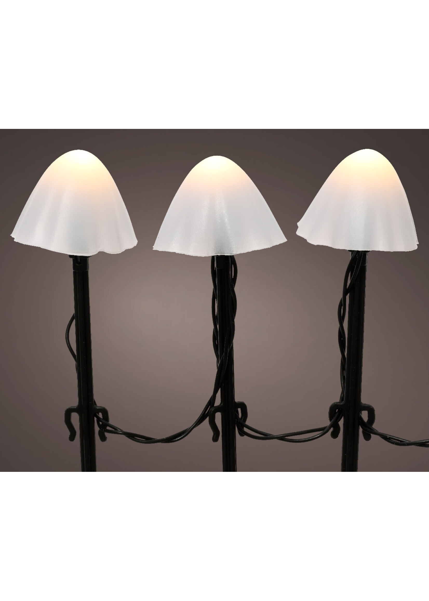 Lumineo Mushrooms Warm White 20 LED Stakes Battery Outdoor