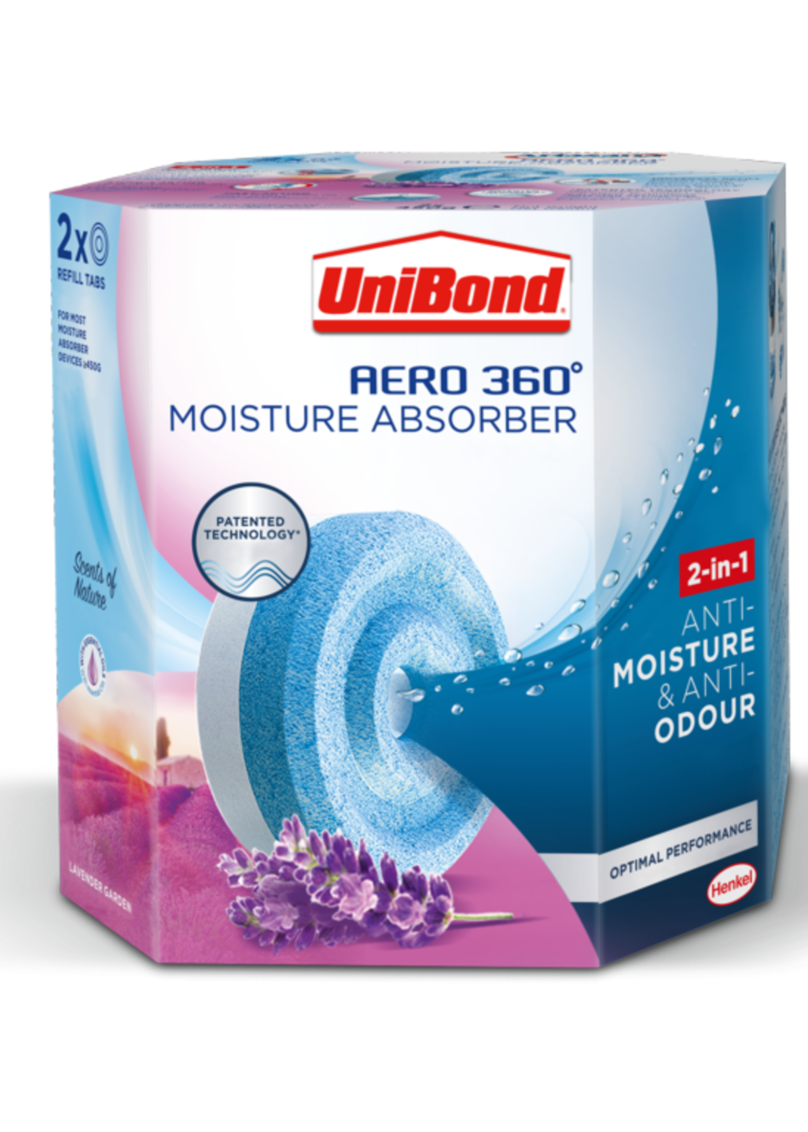 Unibond (henkel) Unibond Aero 360 Refill Tab x2 Lavender Garden