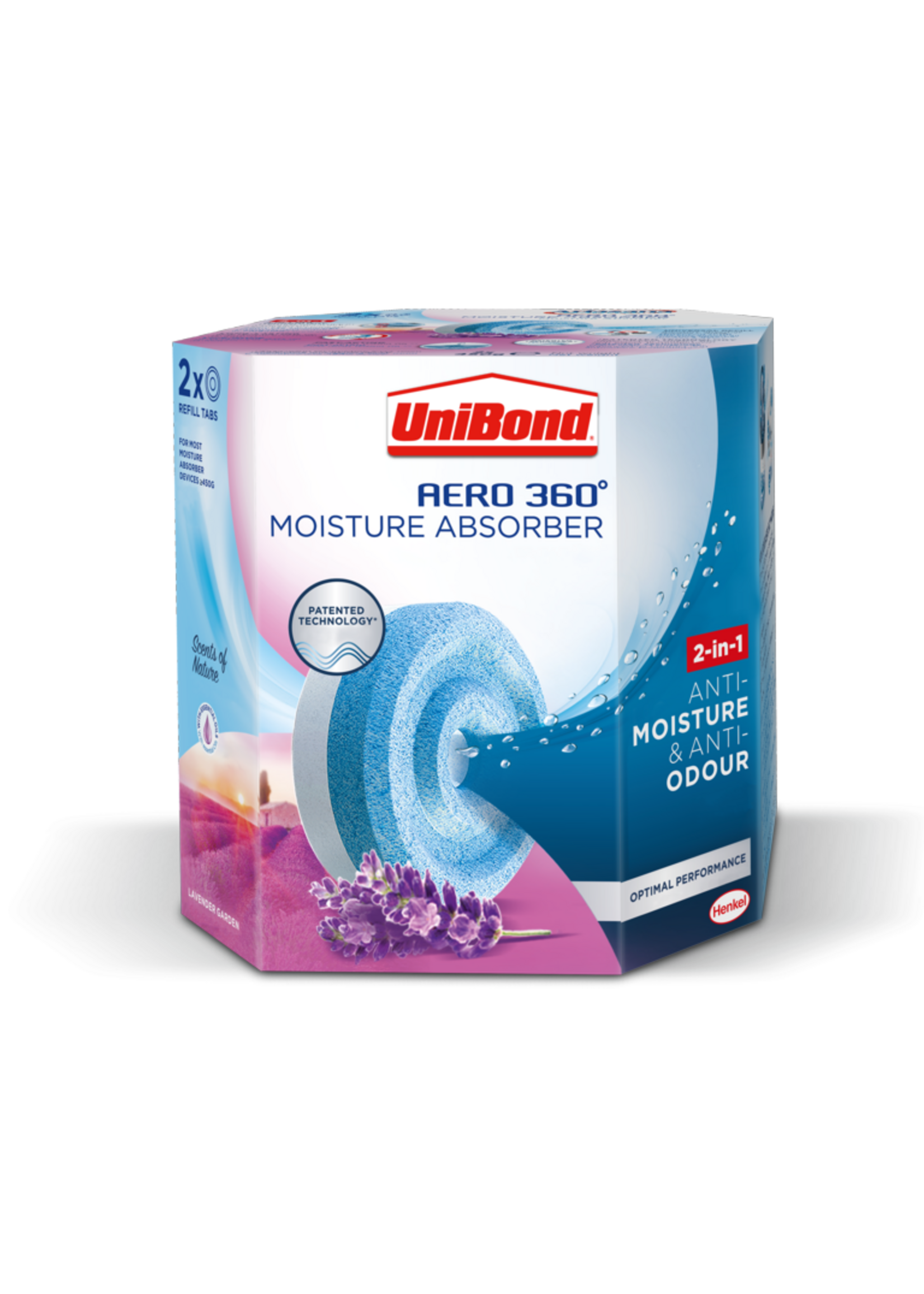 Unibond (henkel) Unibond Aero 360 Refill Tab x2 Lavender Garden