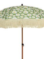 Decoris Parasol Green and Floral Daisys With Tassels