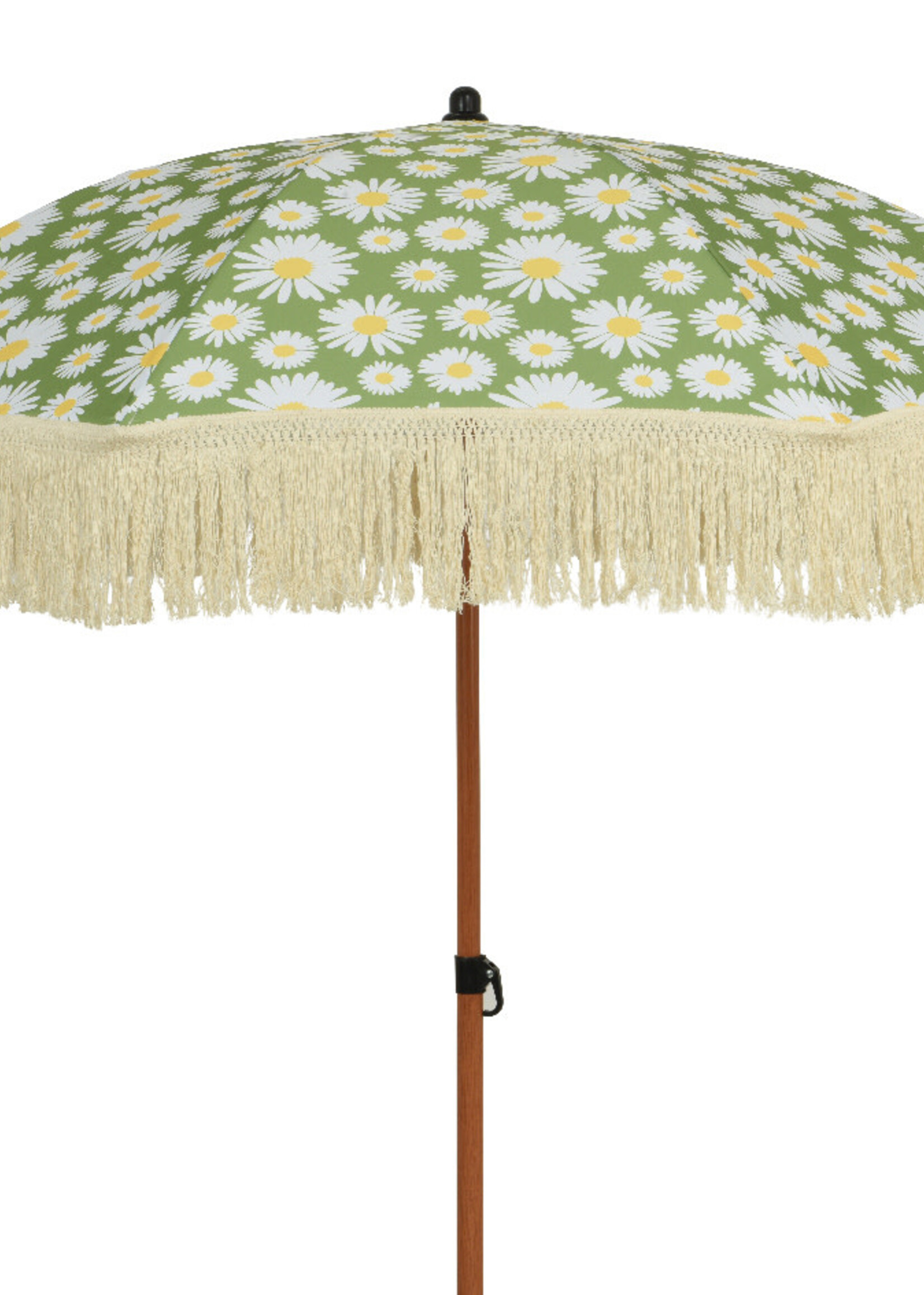 Decoris Parasol Green and Daisys With Tassels