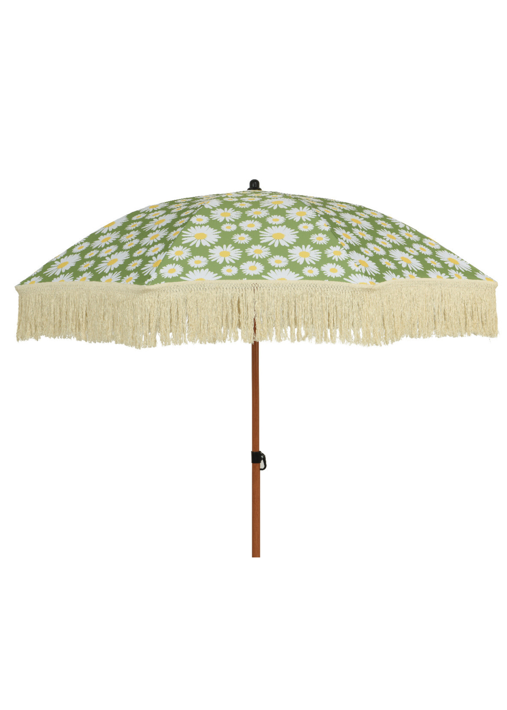 Decoris Parasol Green and Daisys With Tassels