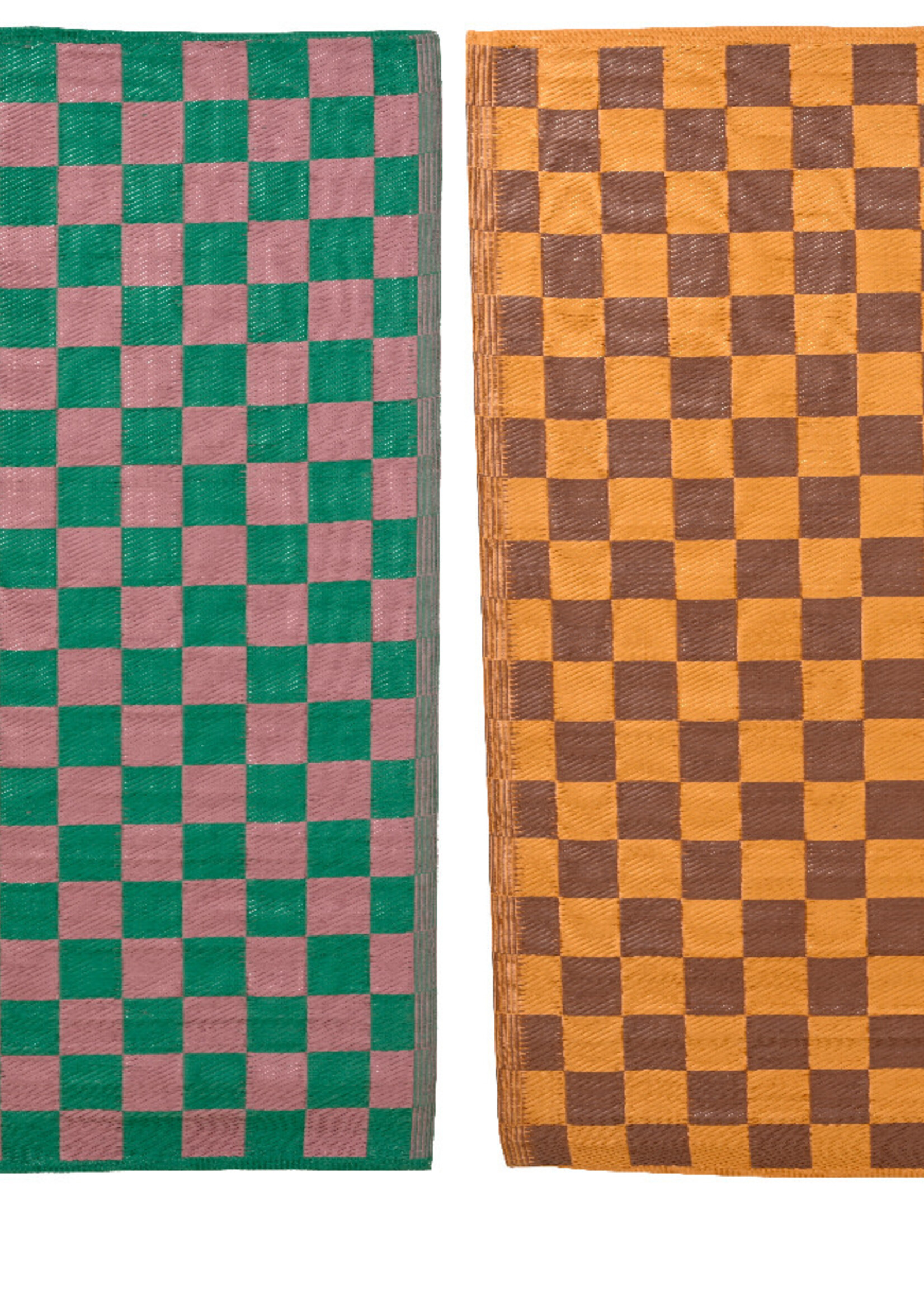 Decoris Outdoor Checkerboard Rug Pink&green or Yellow&brown - Price is for one