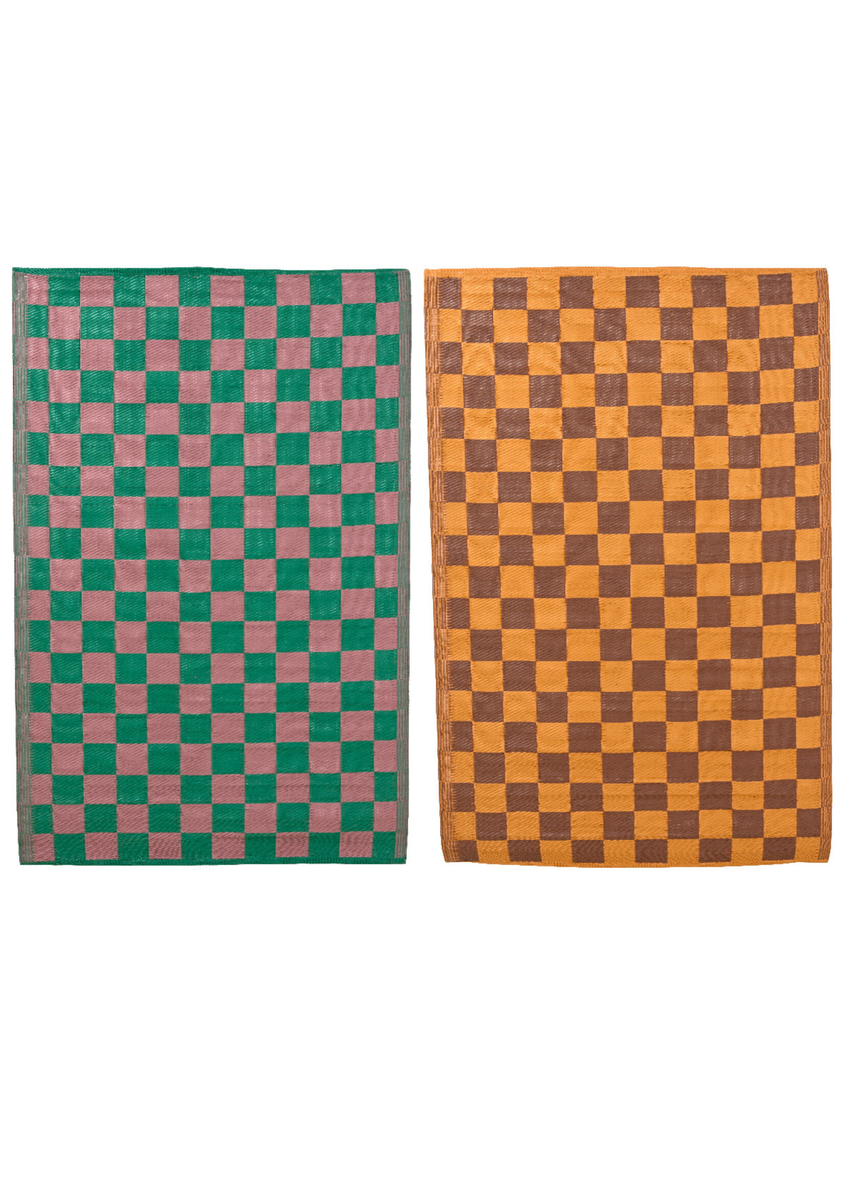 Decoris Outdoor Checkerboard Rug Pink&green or Yellow&brown - Price is for one
