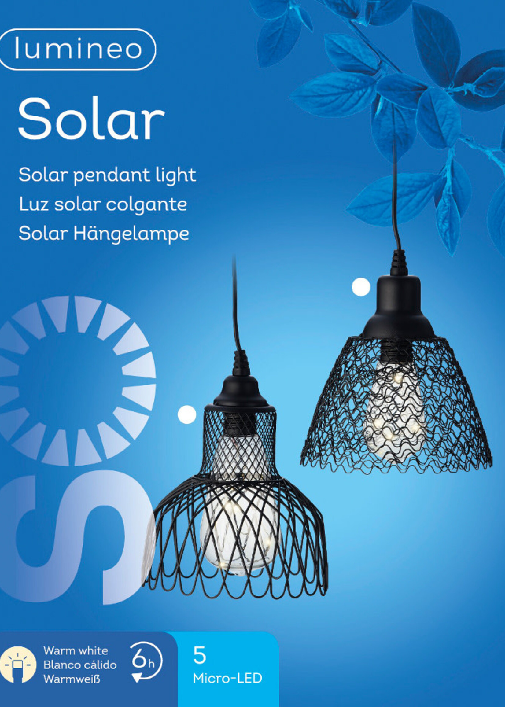 Lumineo Solar Hanging  Black Iron Lampshade