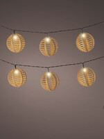 Lumineo Solar Bamboo Style Lanterns Warm White 10 Led