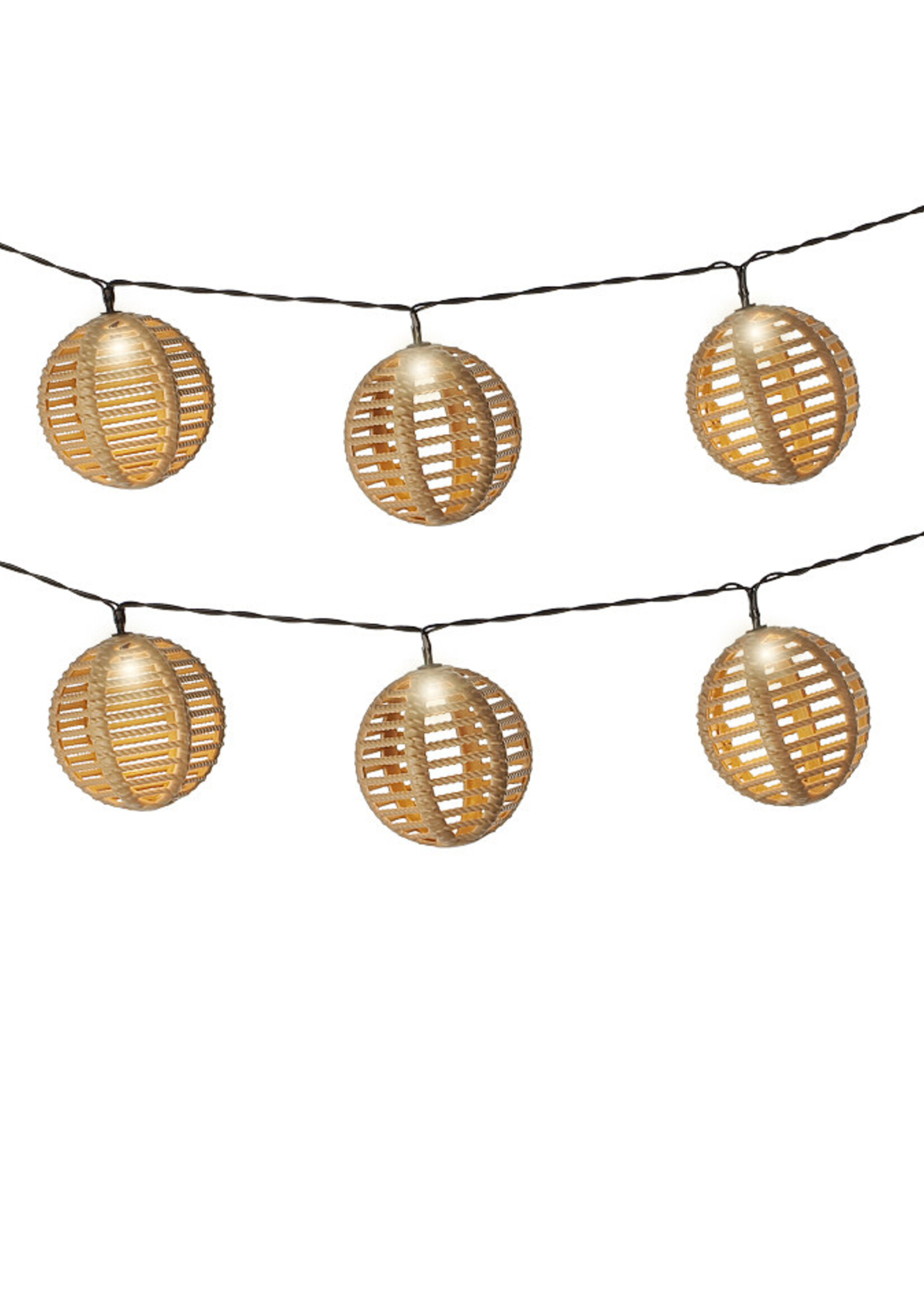 Lumineo Solar Bamboo Style Lanterns Warm White 10 Led