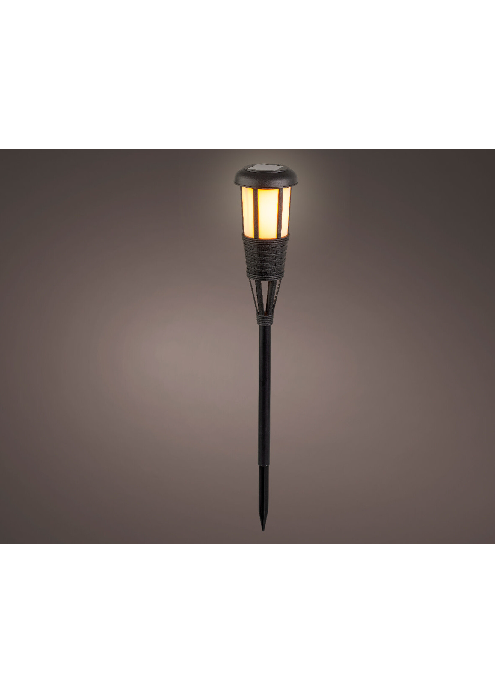 Lumineo Solar Flame Bamboo Torch Black Plastic