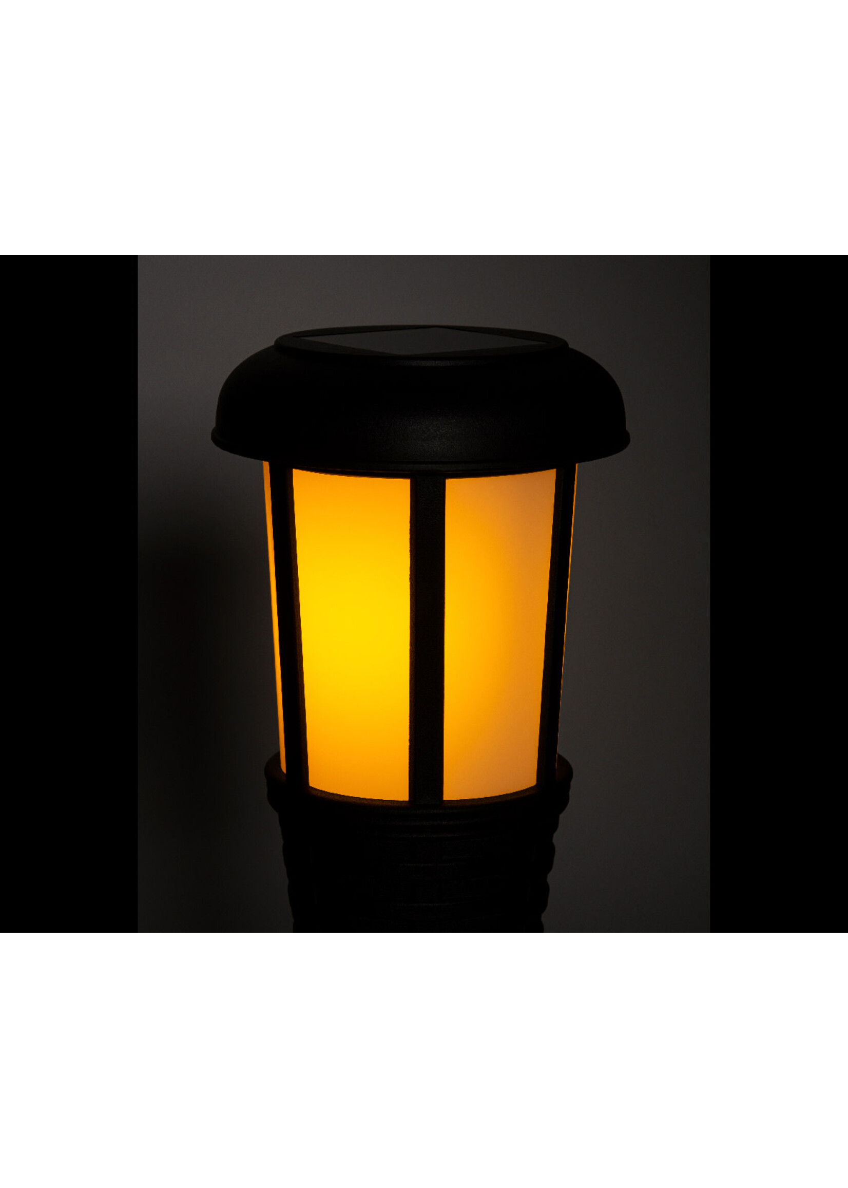 Lumineo Solar Flame Bamboo Torch Black Plastic